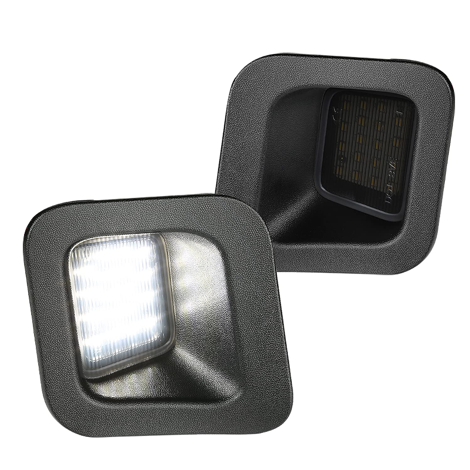 Smoke Spec-D Tuning Rear Bumper License Plate Lights Compatible with Dodge Ram 1500 2500 3500 2003-2018