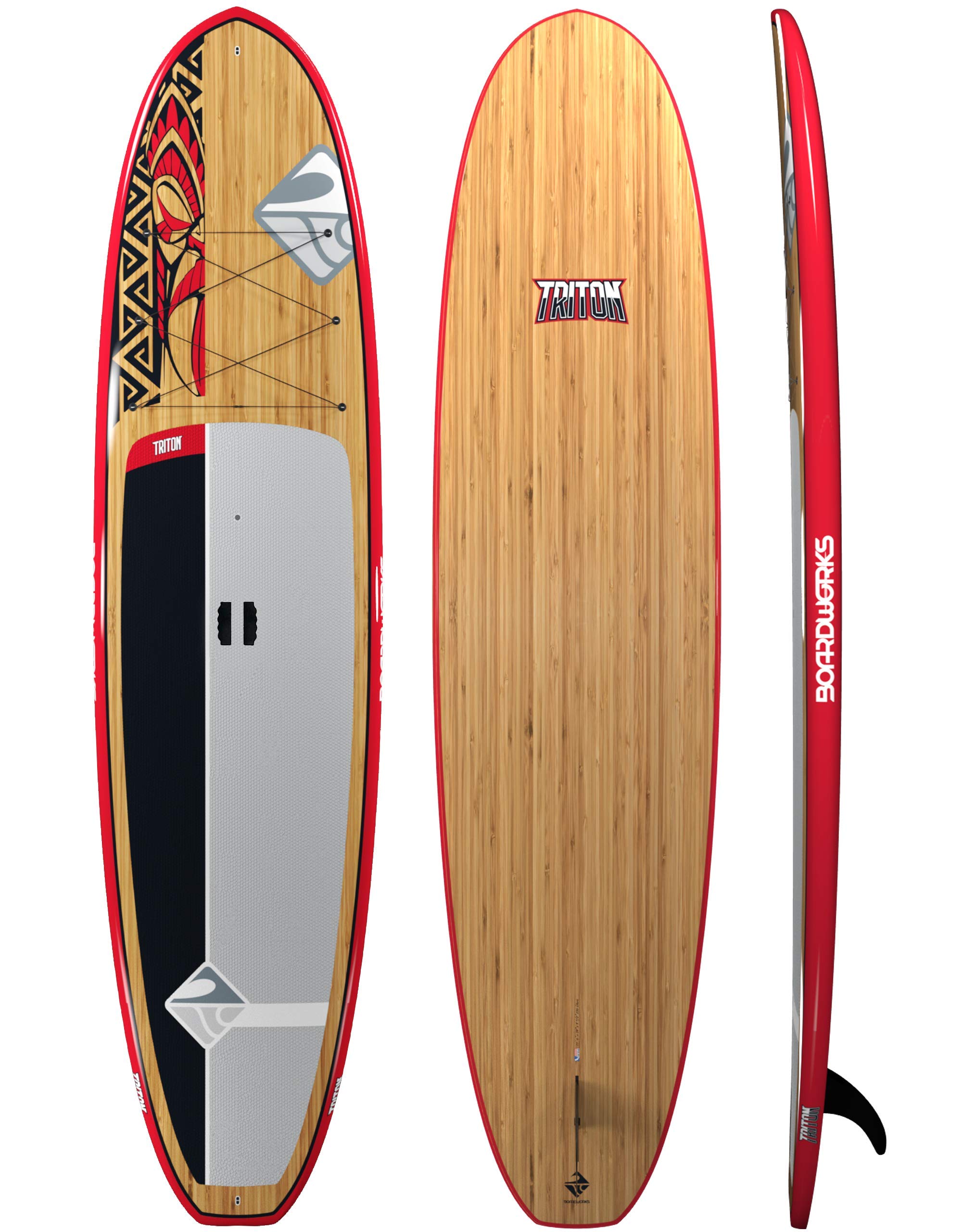 Triton Boardworks | Recreational Stand Up Paddleboard | Bombshell Epoxy Hardboard | 11' 6", Bamboo/Black (4440519518)