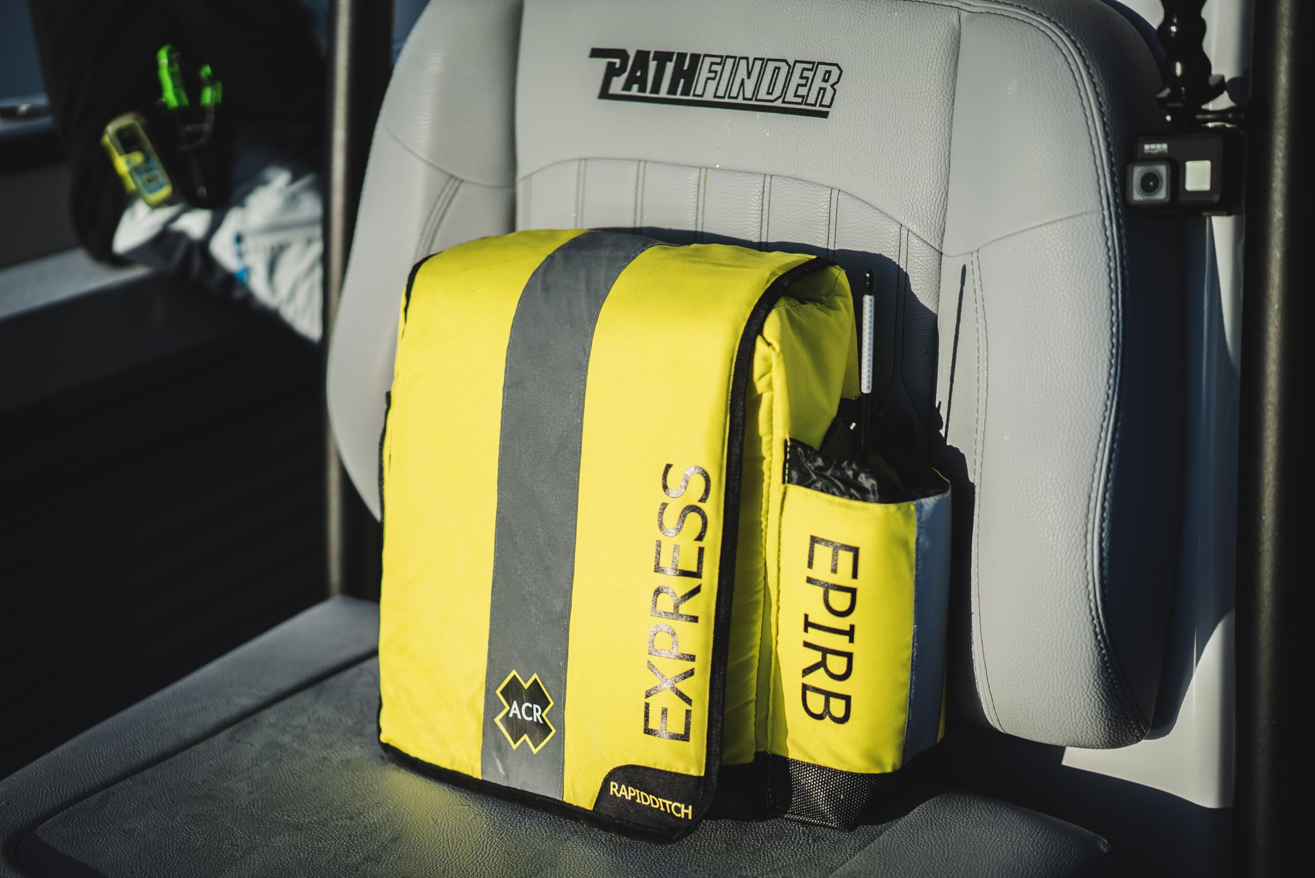 Buoyant ACR RapidDitch Express: Emergency Survival Kit Gear Bag with Bulkhead Mount is a Compact Abandon Ship for Boating and Offshore Rescue, including EPIRB Housing. (2279)