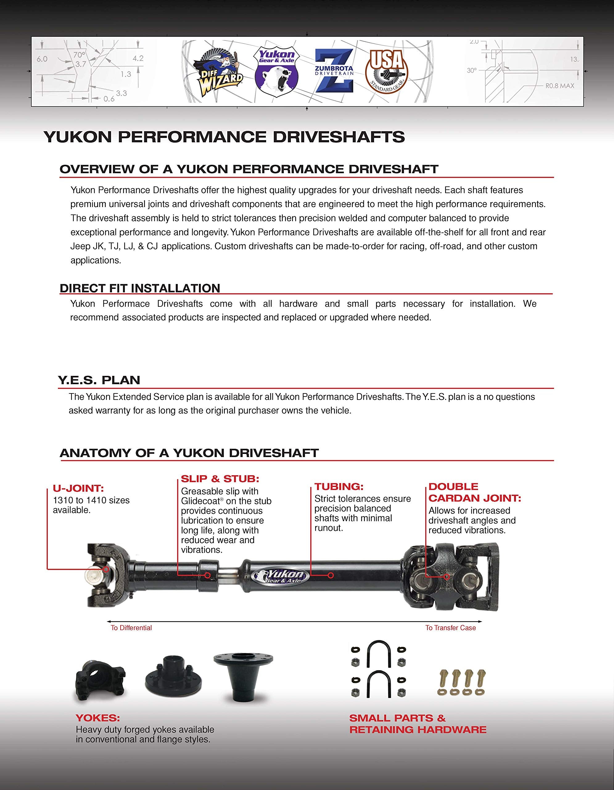 1310 Yukon Tube Yoke At 1.844" Tall To Fit 2.5" X .083" Tubing