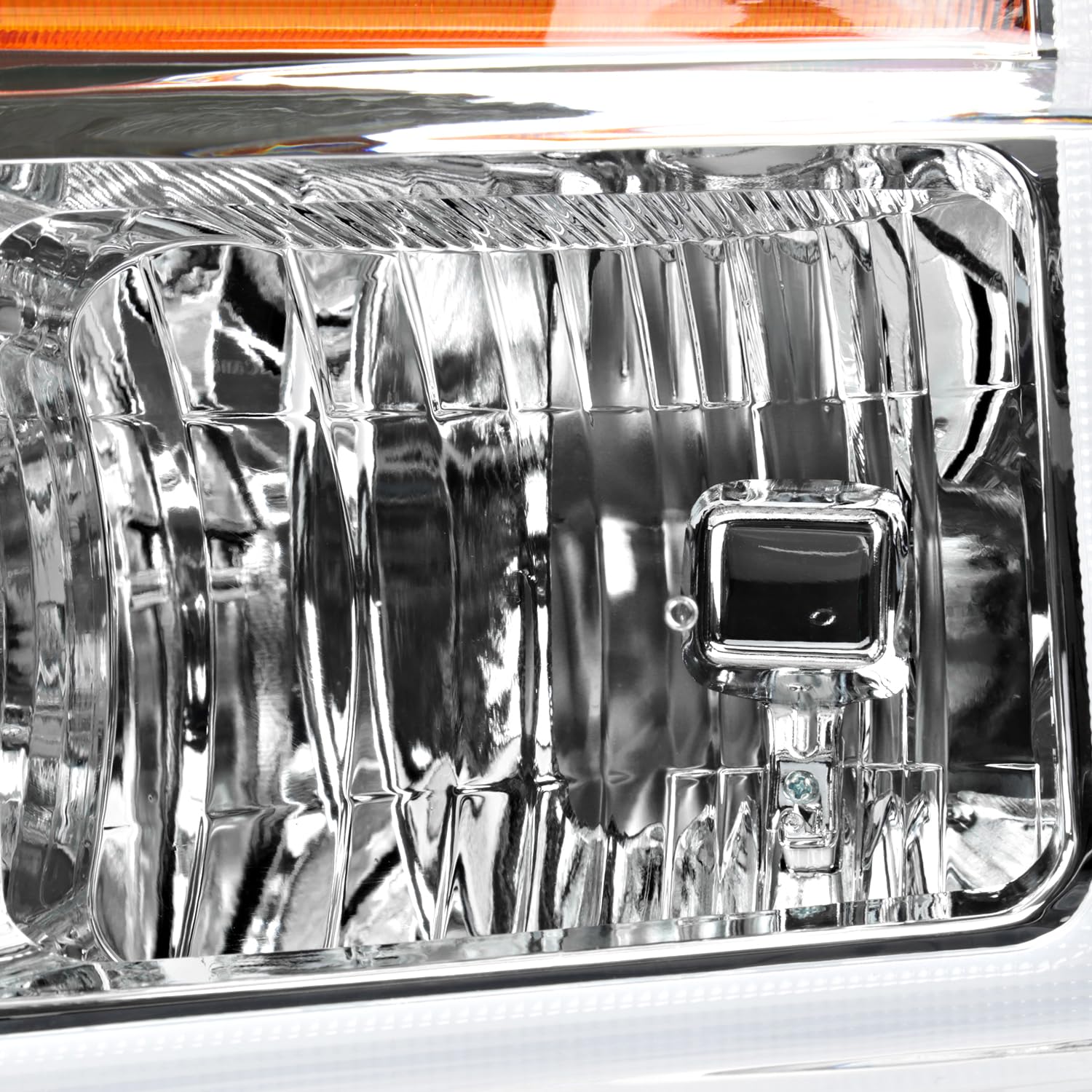 Chrome Factory Style SPEC-D TUNING Headlights with Sequential LED Turn Signal Compatible with 2008-2010 Ford F-250, F-350, F-450, F-550 Super Duty, Left + Right Pair Headlamps Assembly
