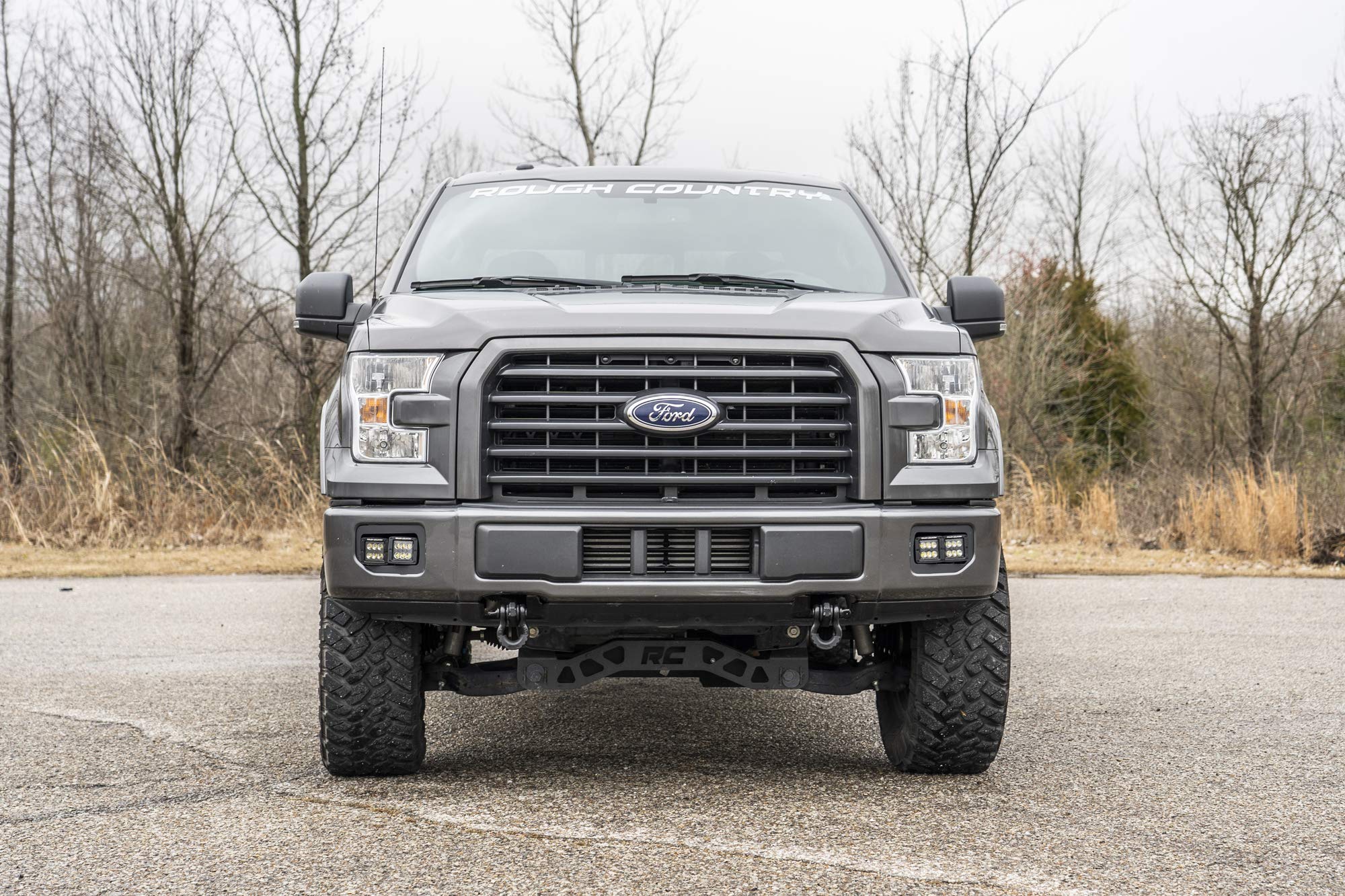 Rough Country Shackle Mounts Tow Hook Kit for 2009-2020 Ford F-150 - RS150 , Black