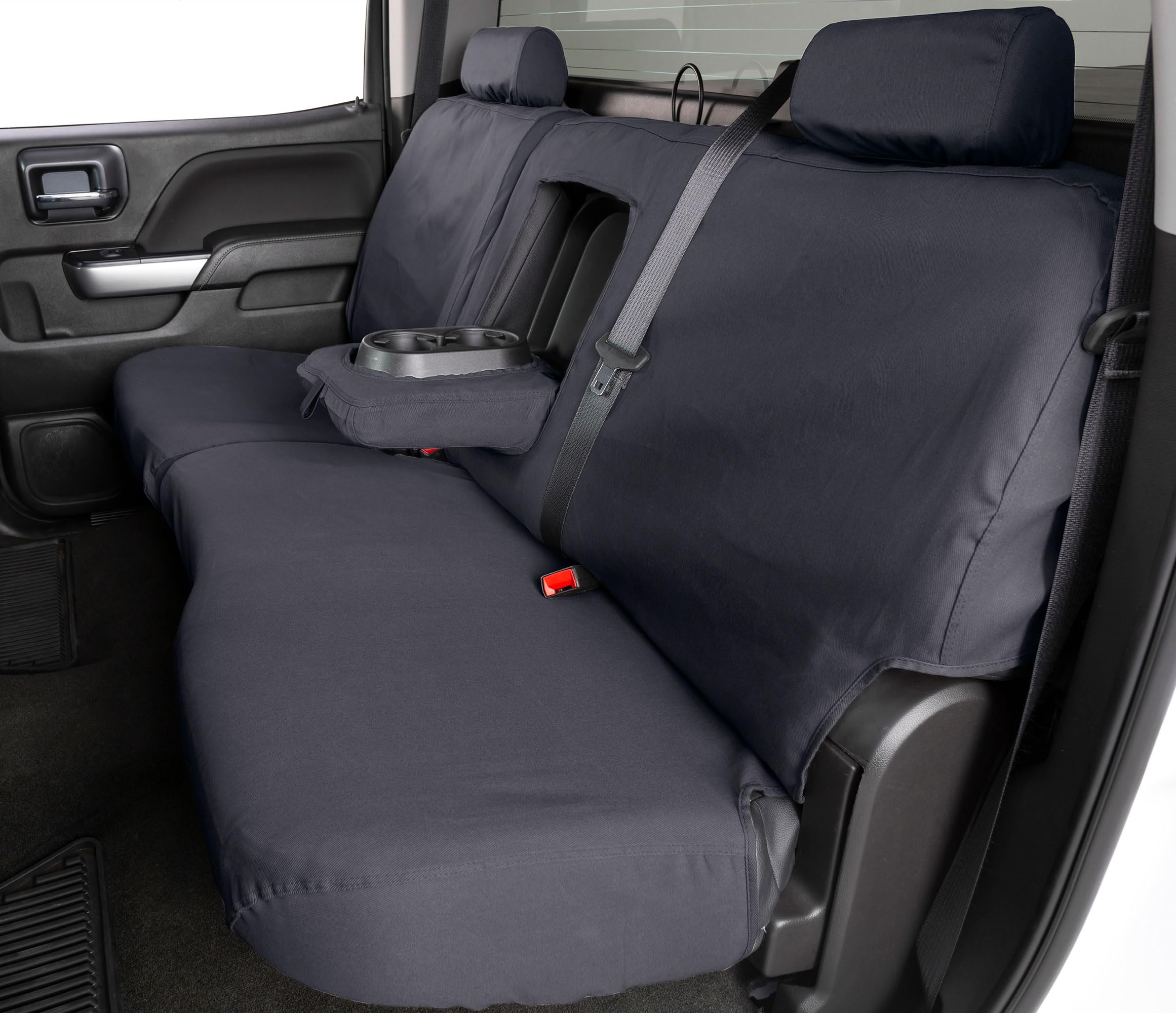 Covercraft Custom Polycotton Seat Covers | Fits 2022-2025 Nissan Pathfinder | 2nd Row 60/40 Bench Seat, Charcoal