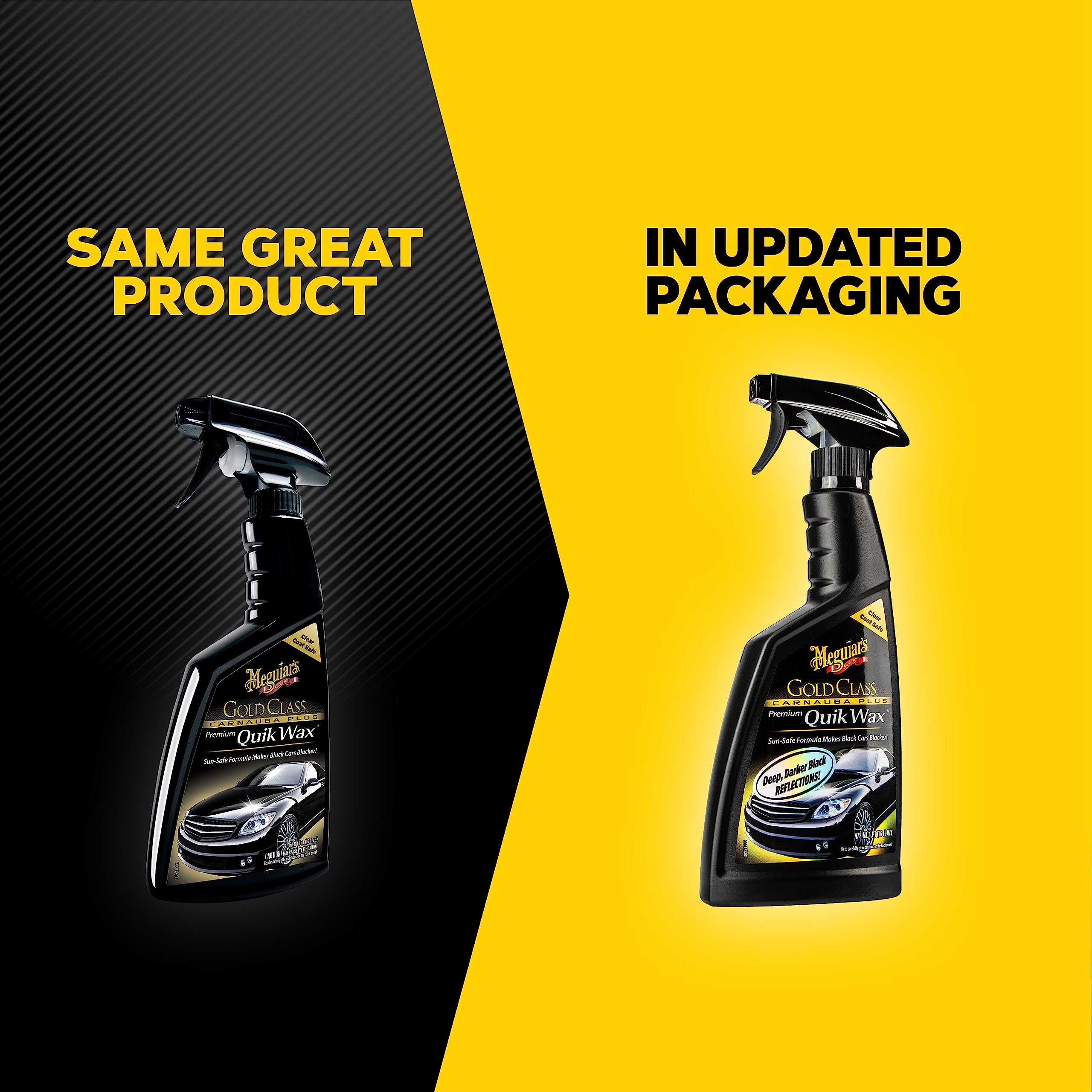 Meguiar's Gold Class Carnauba Quik Wax, Clear Coat Safe Special Blend for Richness and Shine, Spray That Leaves Lasting Results Without Residue, 16 Oz