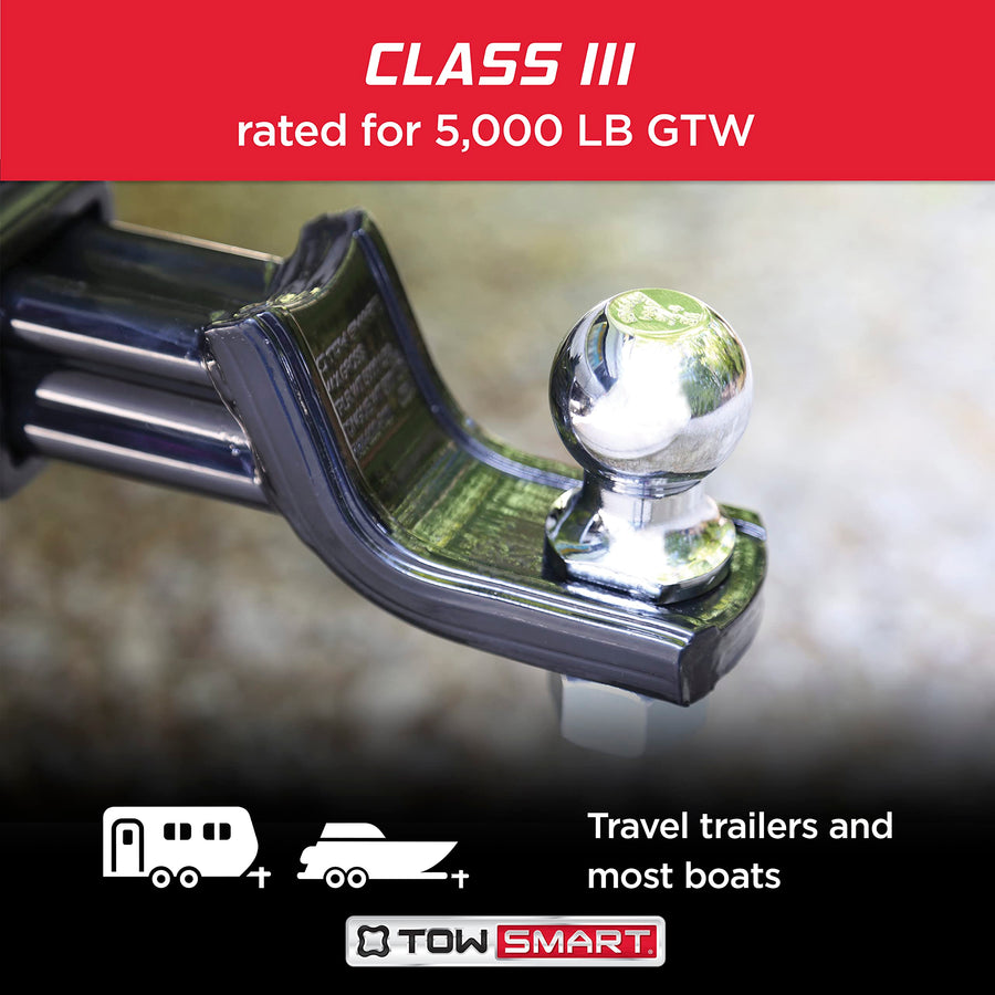 Class III TOWSMART Chrome Trailer Hitch Ball, 5,000 lb., 2 in. Ball Diameter, 1 in. x 3 in. Shank