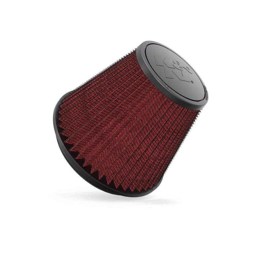 High-Flow K&N Original Lifetime Universal Clamp-On Air Filter: High Performance, Premium, Washable: Flange Diameter: 6 In, Filter Height: 6 In, Flange Length: 0.625 In, Shape: Round Tapered, RF-1048