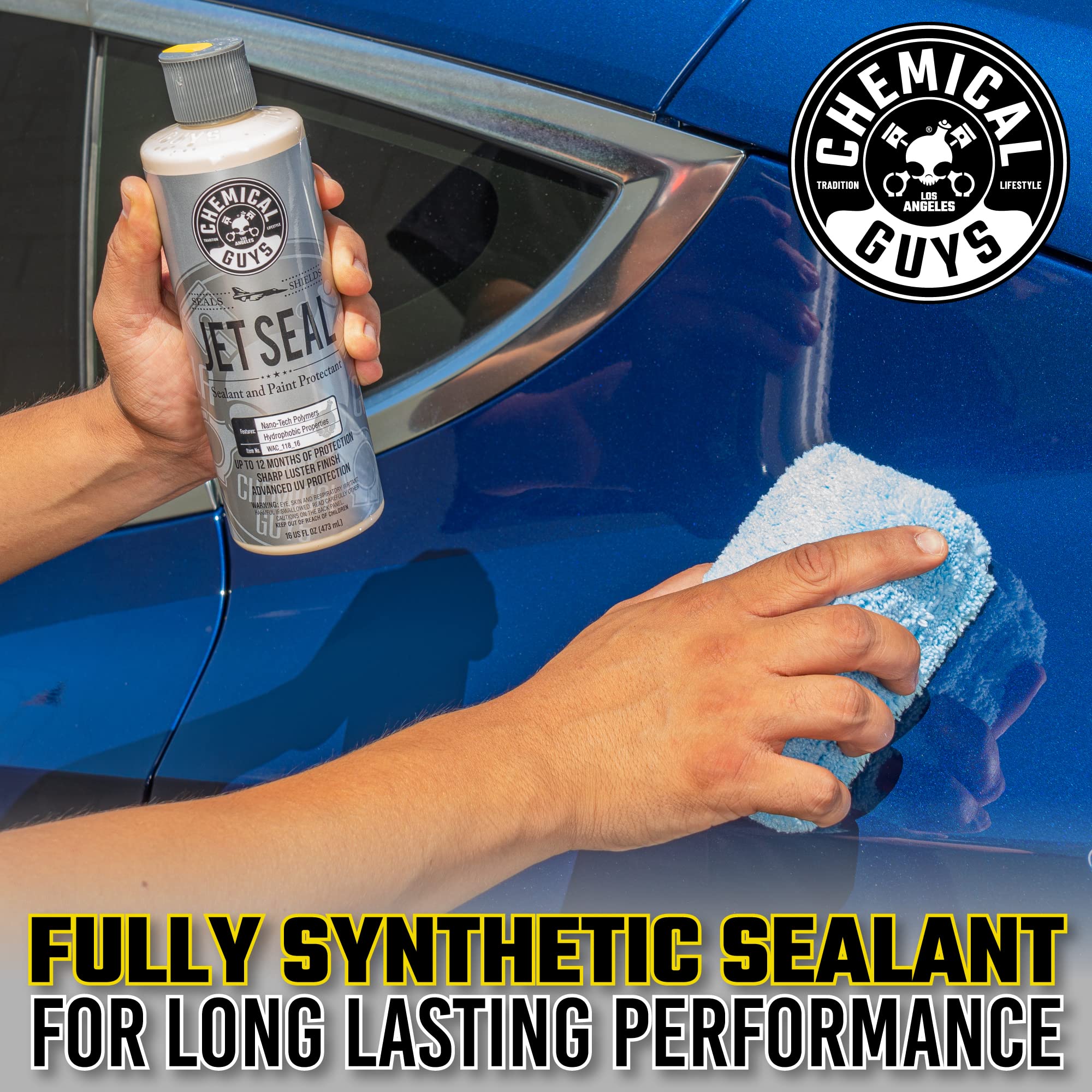 Chemical Guys JetSeal Paint Protectant & Anti-Corrosion Sealant - Advanced Car Sealant for Trucks, Motorcycles, SUVs & RVs, Provides Durable Protection & High Gloss Finish, 16 oz