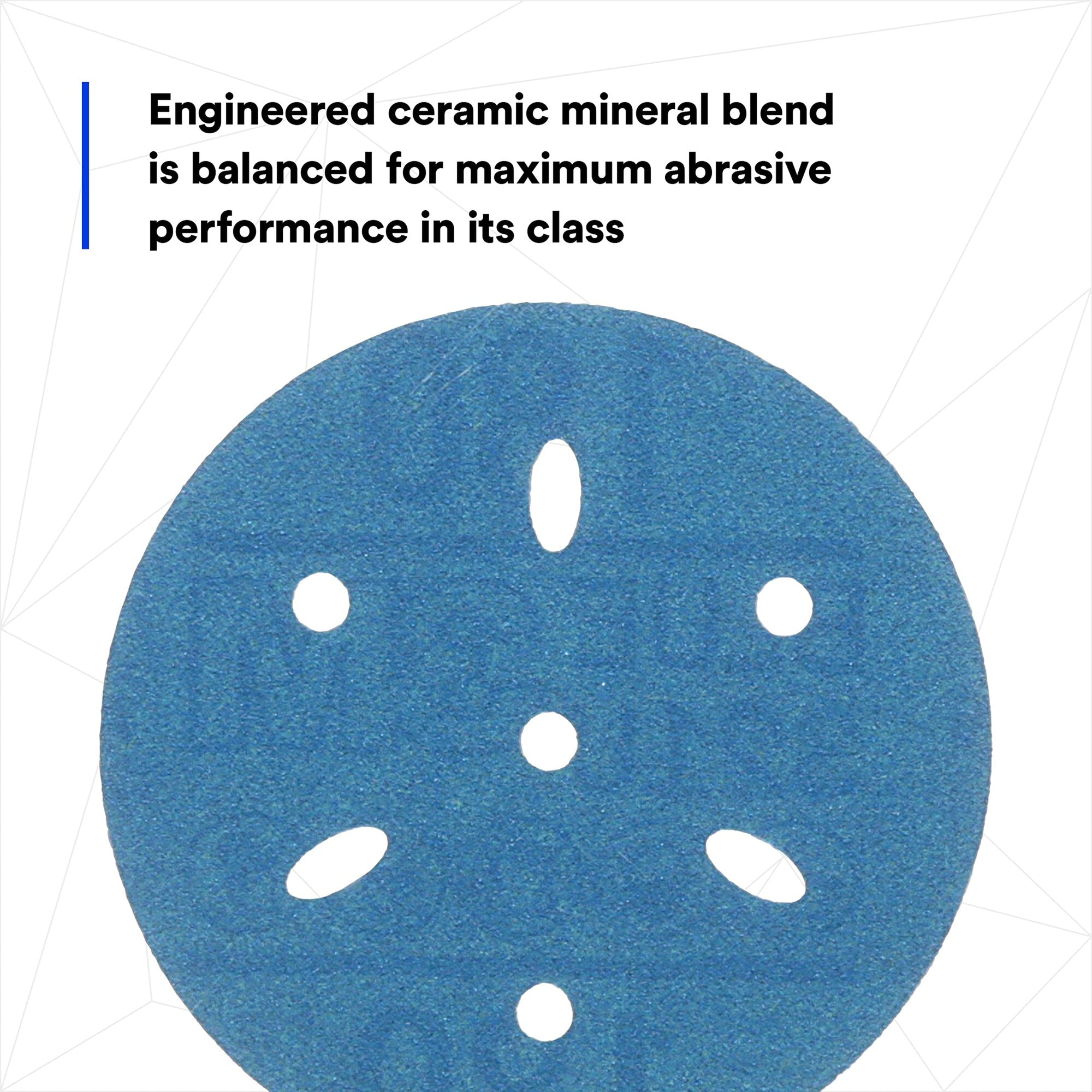 3M Hookit 3M-36146 Blue Abrasive Disc Multi-hole, 3, 180 Grade