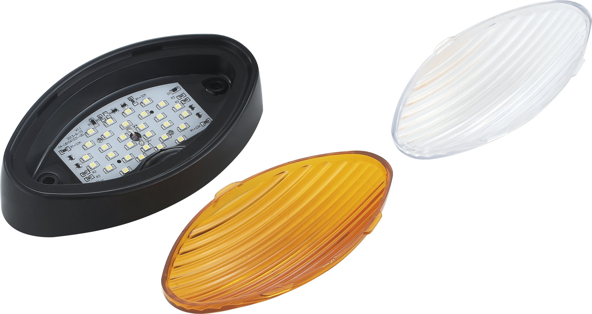 Long Life Green LED RV Porch Lights (Black, Oval)