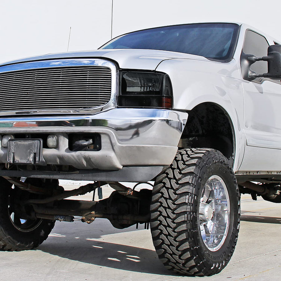 Smoke Lens Spec-D Tuning Bumper Corner Lights Compatible with Ford F250 F350 F450 1999-2004, 00-04 Excursion, L+R Pair Assembly