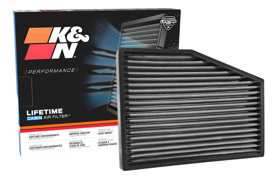 Cabin Air Filter K&N LIFETIME: Premium, Washable, Clean Air for your Cabin: Compatible with 2003-2018 Audi/Seat/SKODA/Volkswagen: (See Product Description for Select Models) VF3013
