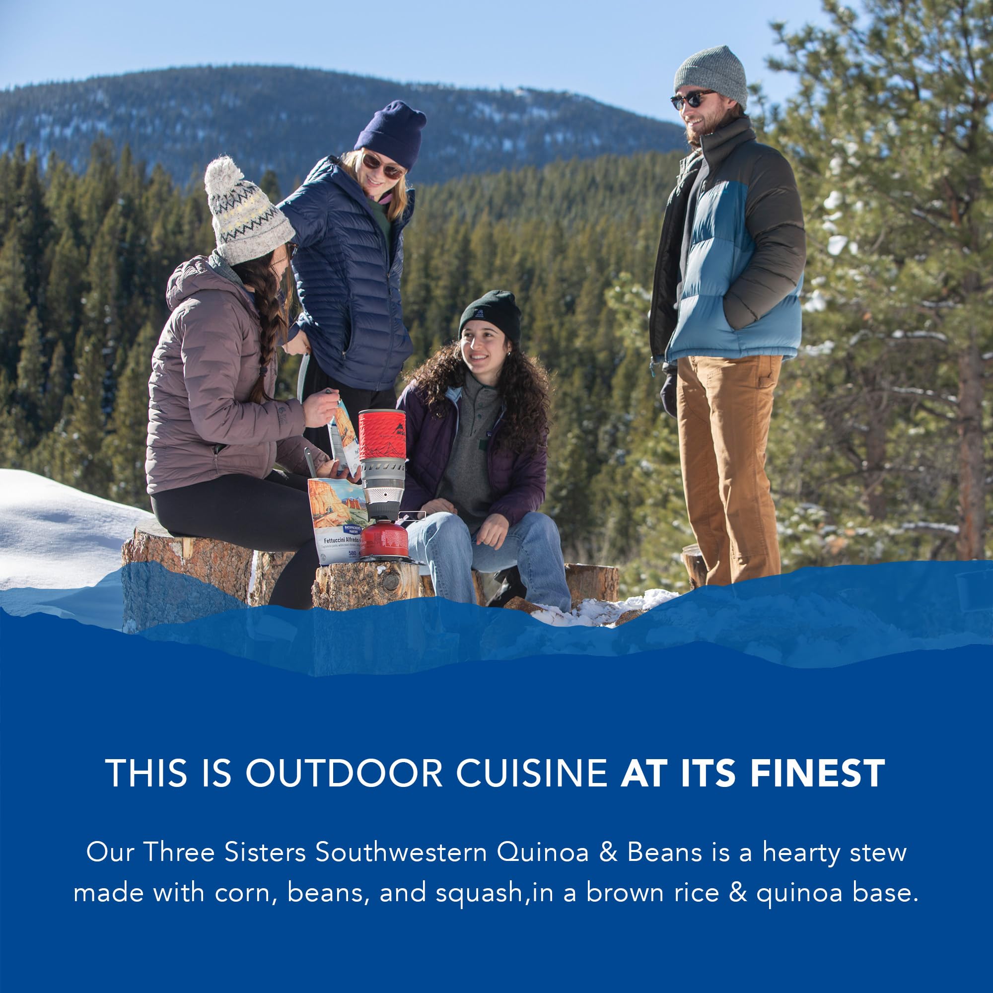 Three Sisters Quinoa and Beans, Backpacker's Pantry, 2 Servings Per Pouch, Freeze Dried Food, 14 Grams of Protein, Gluten Free, Vegan