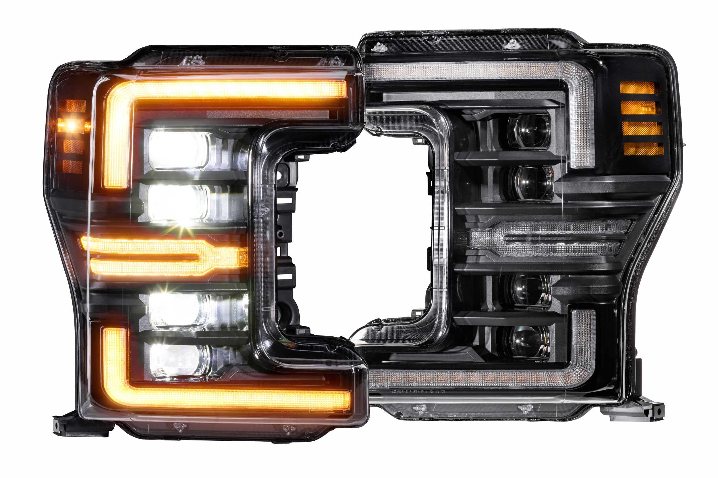 Morimoto XB LED Headlights Amber DRL (Gen 2) Fits Ford Super Duty 2017-2019, Plug and Play Pair of LED Headlight Assemblies (LF503.2-A-ASM)