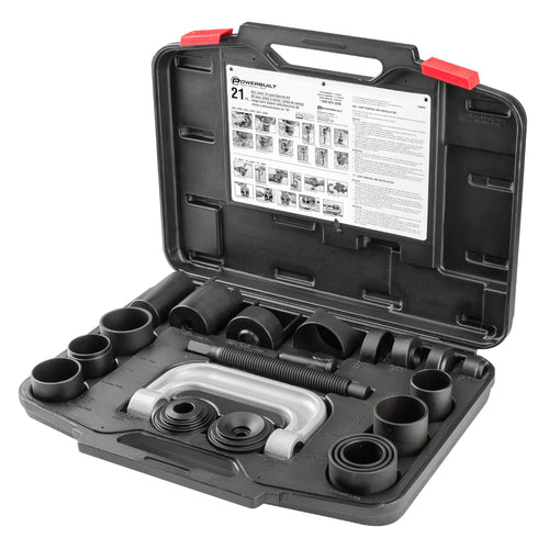 Powerbuilt U-Joint and Ball Joint Service Tool Set, Remove and Install, Ford, GM, Dodge, Adapters Included - 648602