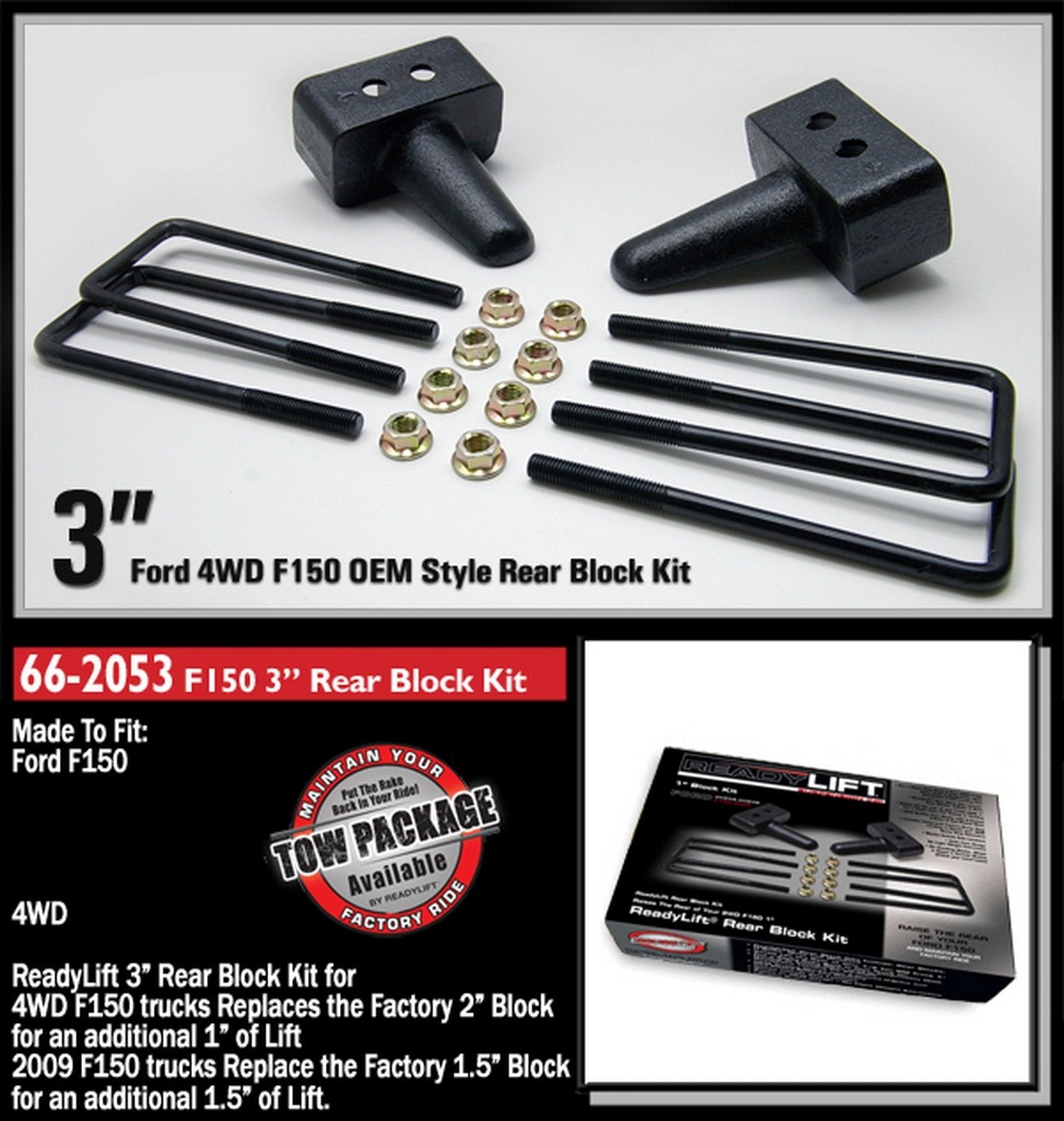 3" ReadyLift Rear Block Kit - Ford F-150 66-2053 4WD