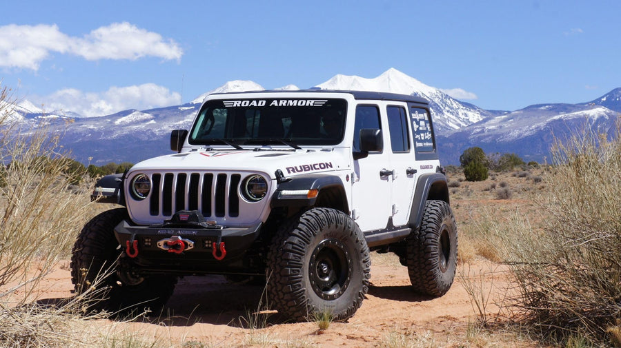 Stealth Road Armor 5182F0B Front Mid Width Winch Bumper - Texture Black - Compatible with: 2018-2025 Jeep JL JLU JT