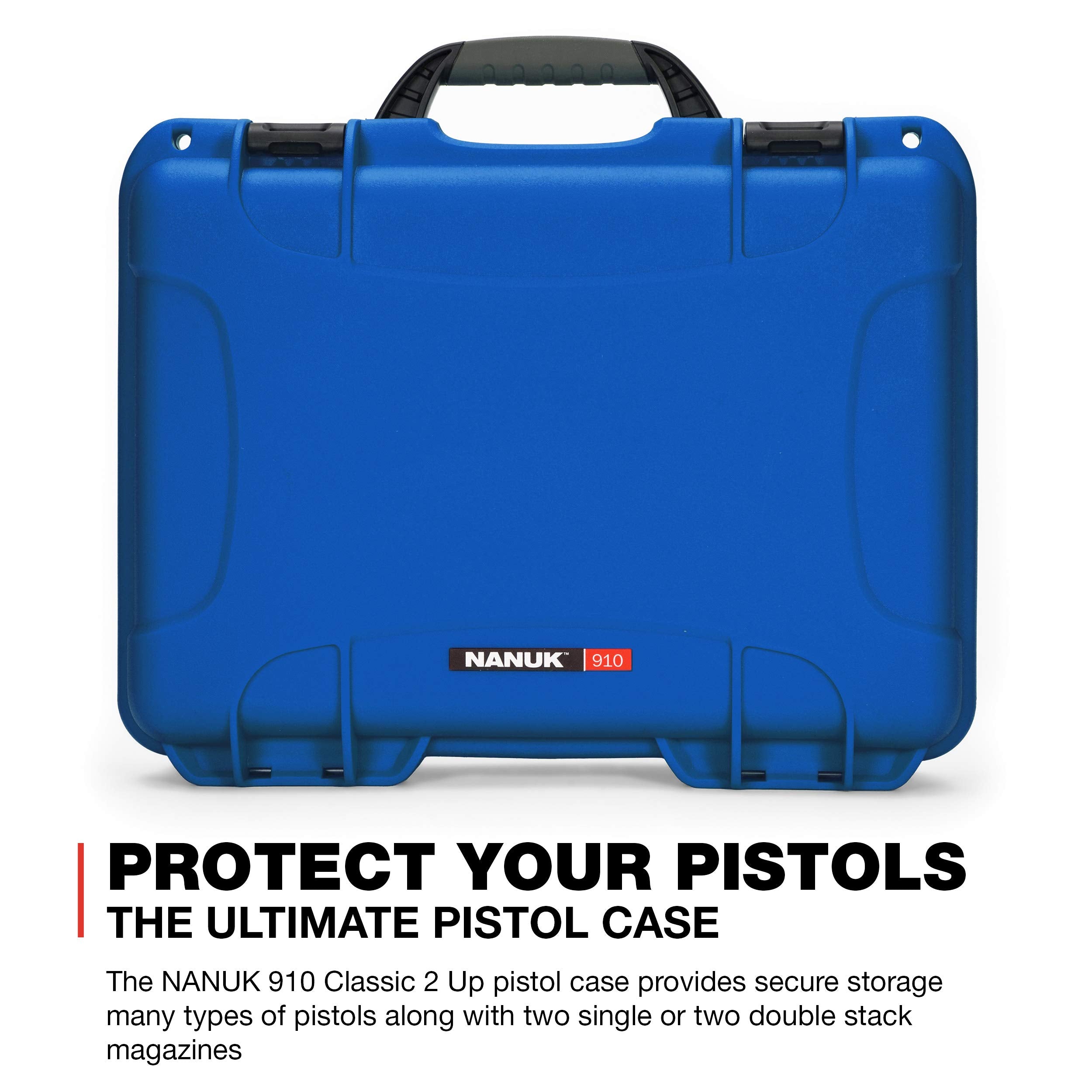 Nanuk Waterproof 2UP Classic Pistol Hard Case 910 - Blue (910-CLASG8)