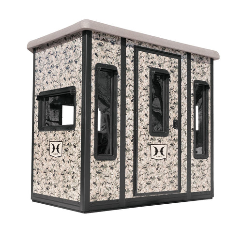 Hawk 87" W x 69" D x 78" T Compound Hunting Assembled Insulated Steel Box Blind | Floor with Rubber Pad and Multiple One-Hand-Operable Windows | Blind Only