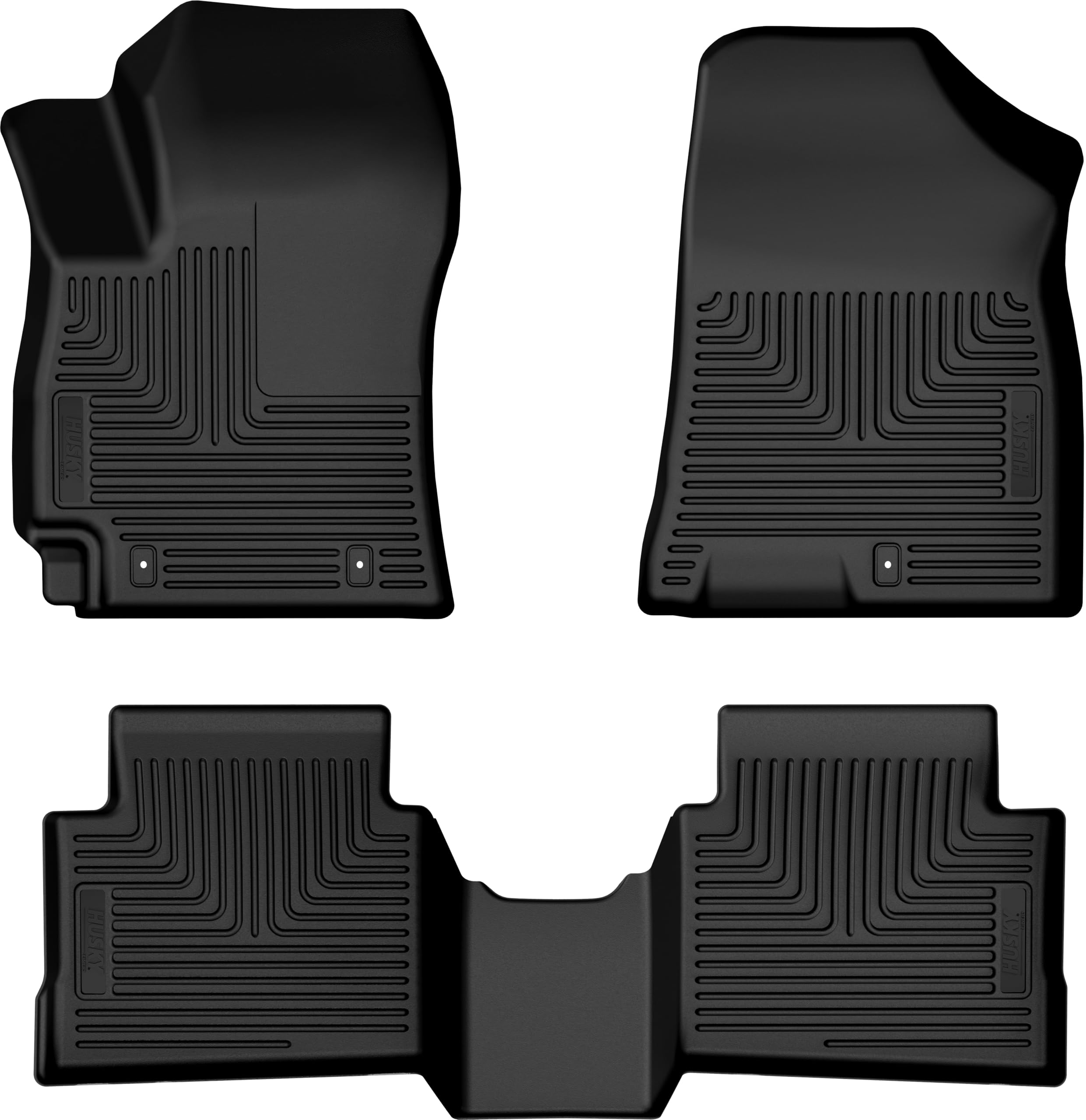 Weatherbeater Husky Liners Floor Mats | Fits 2024-2026 Hyundai Kona | Front & 2nd Row, 3-pc Black - 95951