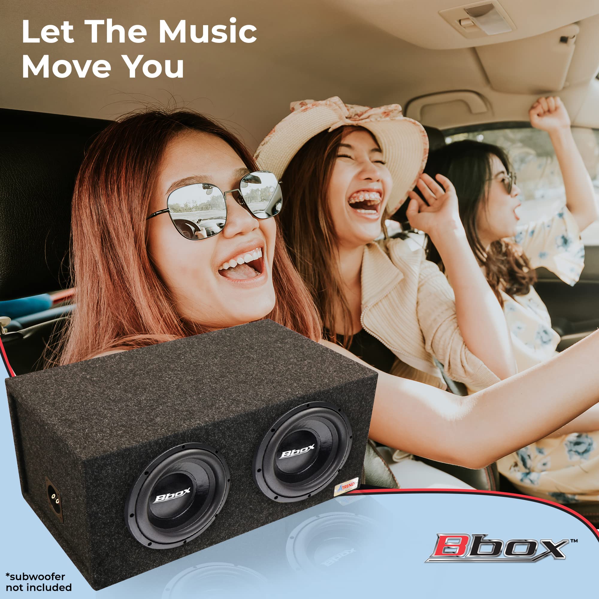 Dual Sealed Bbox 12 Inch Subwoofer Enclosure - SPL Tuned Car Subwoofer Boxes & Enclosures - Premium Subwoofer Box Improves Audio Quality, Sound & Bass - Nickel Finish Subwoofer Terminals - Charcoal