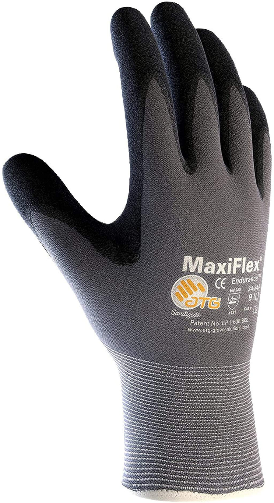 MaxiFlex 34-844/XL Endurance Seamless Knit Nylon Glove with Nitrile Coated Micro-Foam Grip on Palm and Fingers, Micro Dot Palm (Pack of 12)