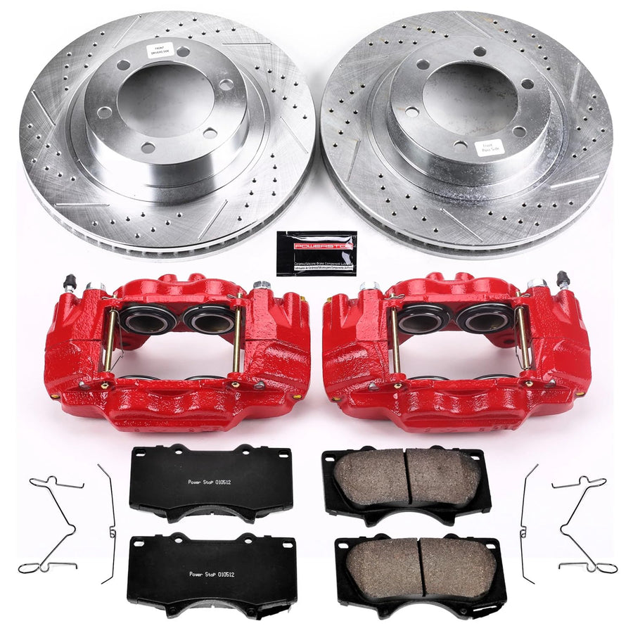 Power Stop Z23 Evolution KC2421 Front Brake Caliper Kit- Brake Rotors, Brake Pads, Brake Calipers For Lexus GX470 2003-2009, Toyota 4Runner 2003-2009 [Model Specific]