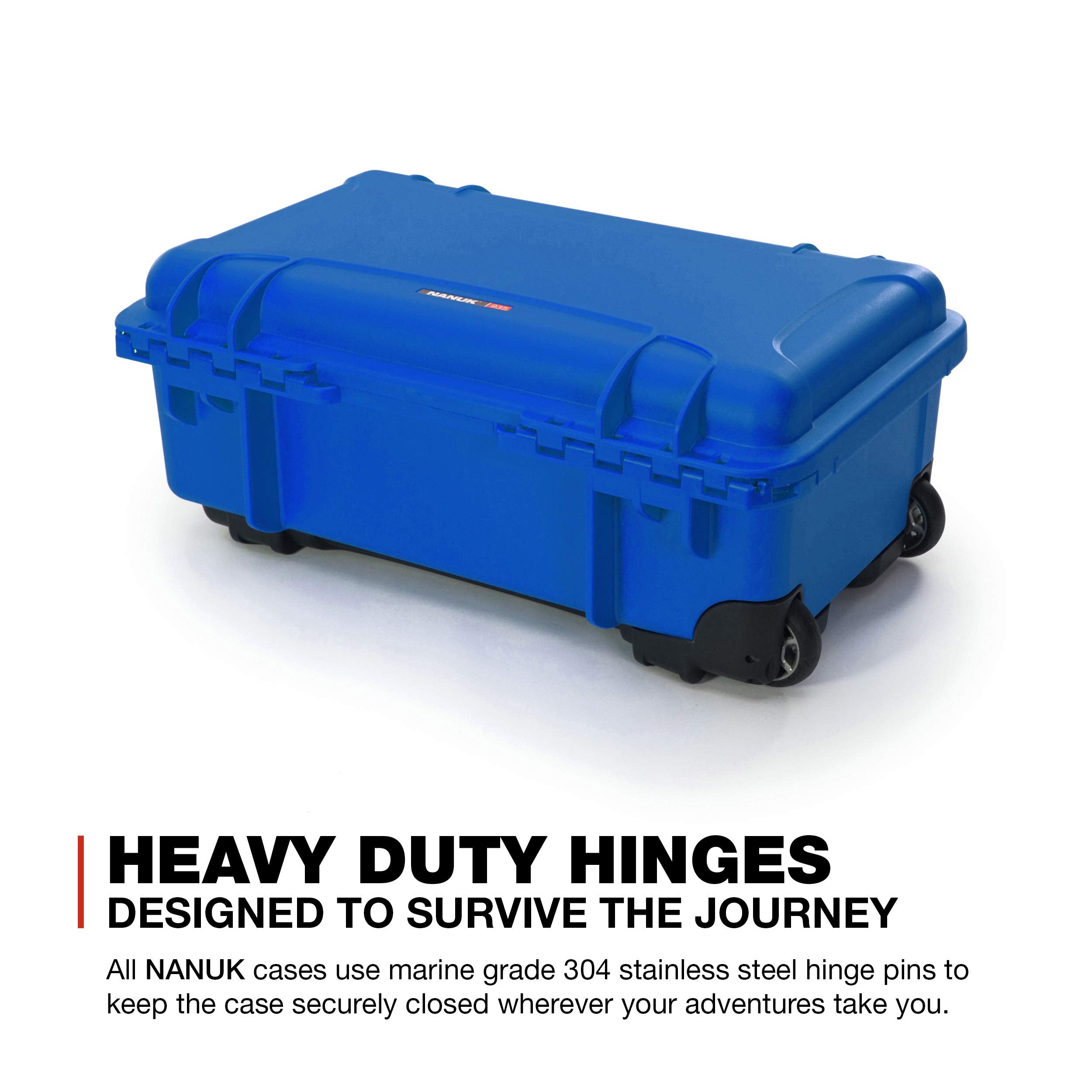 Protective Travel Case Nanuk 935 for 3 Bottles of Wine w/Wheels and Extendable Handle, TSA Approved - Blue (935-3BTLS8)