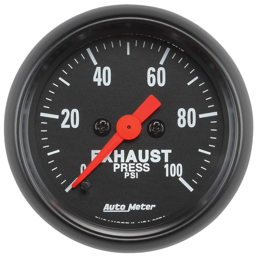 Auto Meter Z-Series (2674 2-1/16" 0-100 PSI Full Sweep Electric Exhaust Pressure Gauge