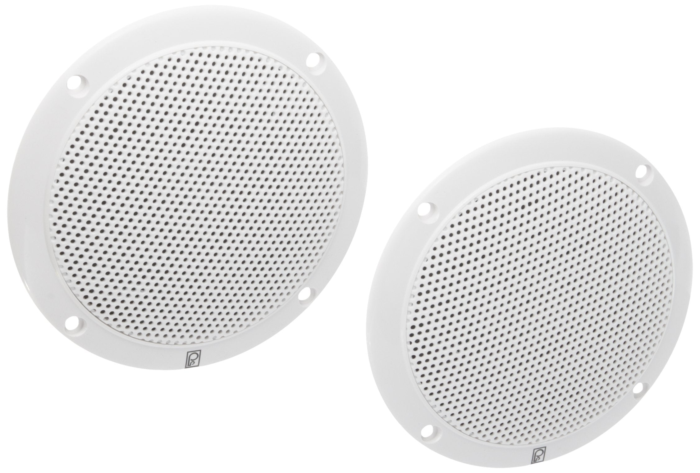 5-Inch Poly-Planar Round Flush-Mount Marine Speakers, White (Pair) MA-4055W