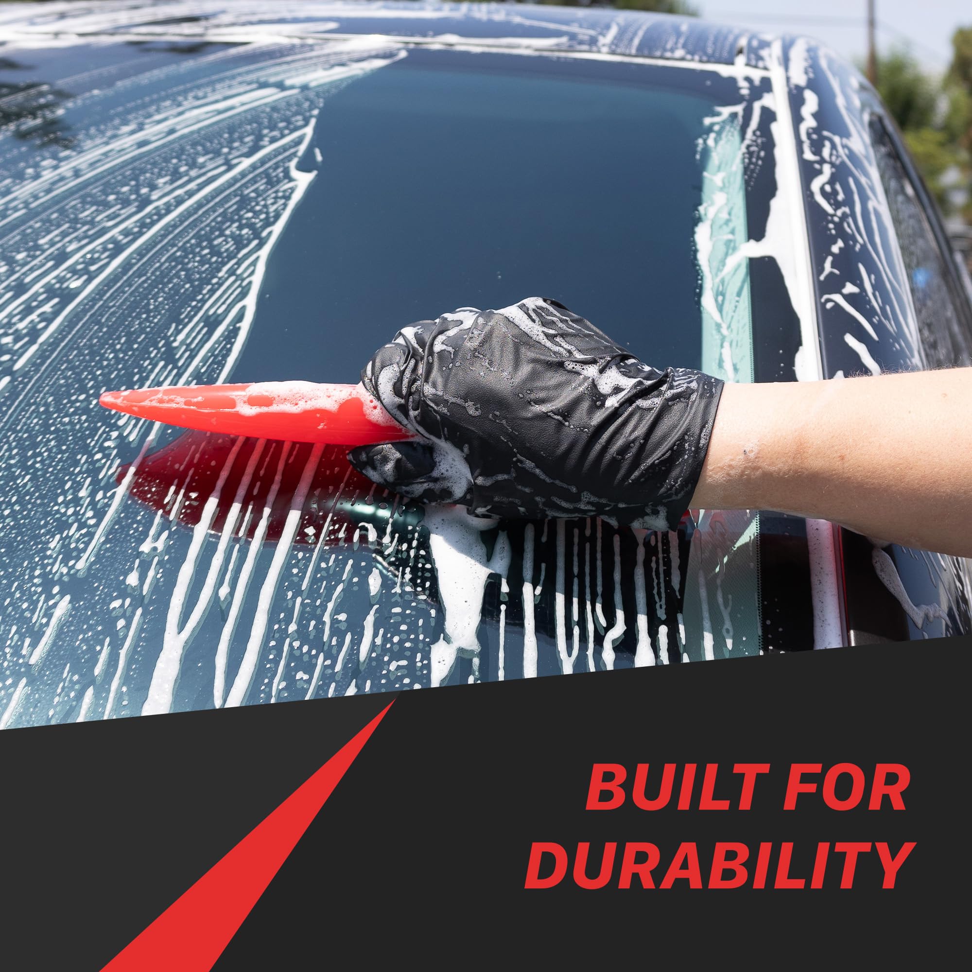 Maxshine Silicone Universal Water Blade for Car Drying – Red – Soft Flexible Squeegee for Quick Water Removal – Safe for Paint, Glass & Windows – Auto Detailing Tool - Transparent