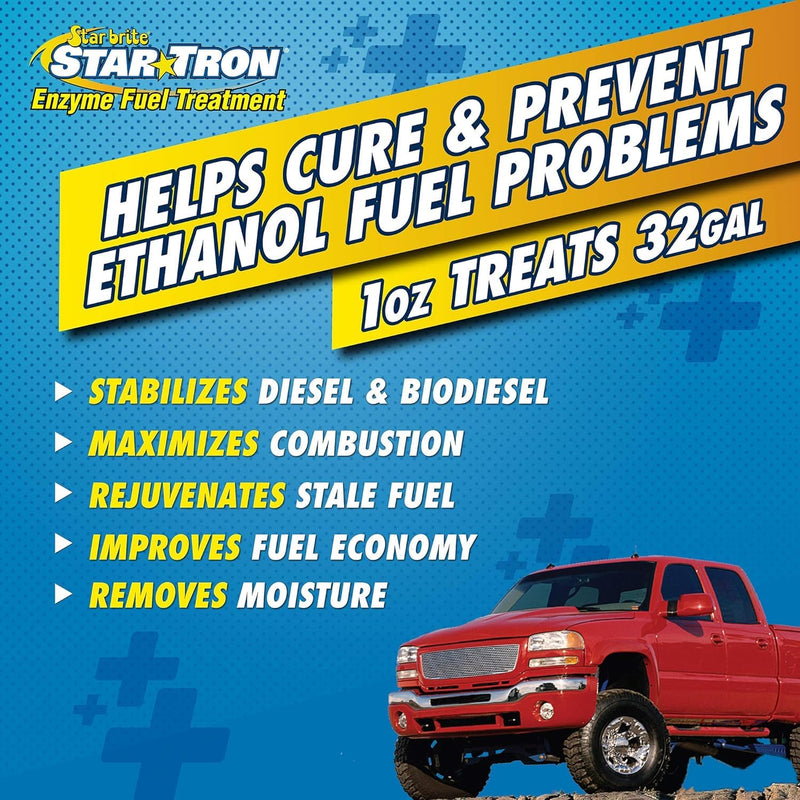 STAR BRITE Enzyme Fuel Treatment Star Tron - Automotive Diesel Formula - 1 oz. Treats 16 Gallons - 8 OZ (14408)