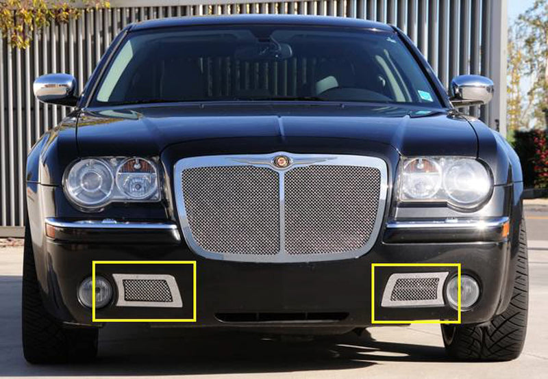 2005-2010 Chrysler 300C, SRT T-Rex Grilles Upper Class Series Bumper Grille, Polished, 2 Pc, Overlay - PN #55471