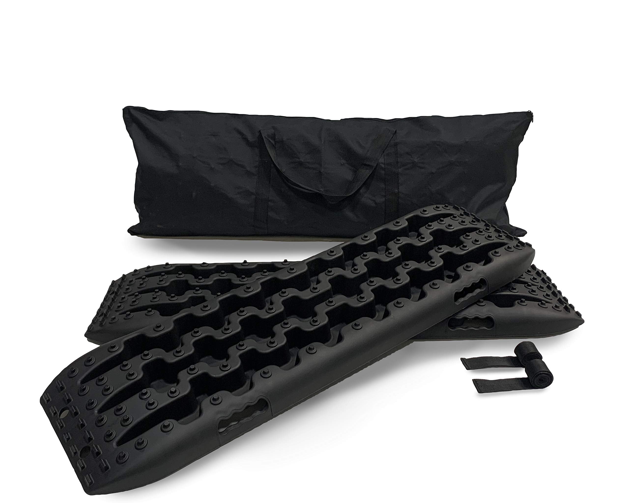 Recovery Ramp Overland Vehicle Systems with Pull Strap and Storage Bag - Gray/Black Universal - Max Load 10,000lbs - for Trucks, SUV's, Cars, and Trailers