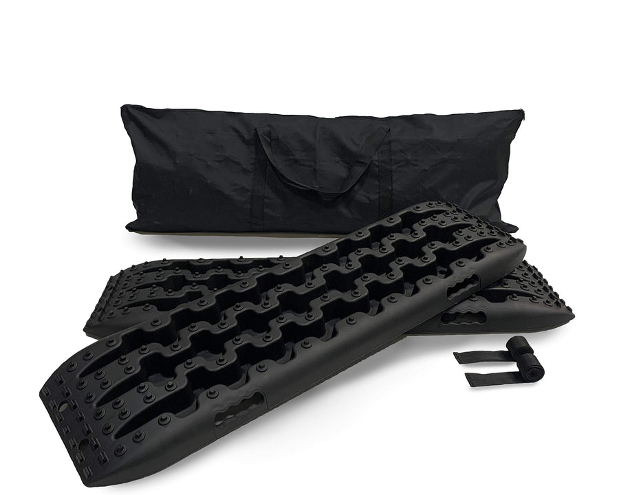 Recovery Ramp Overland Vehicle Systems with Pull Strap and Storage Bag - Gray/Black Universal - Max Load 10,000lbs - for Trucks, SUV's, Cars, and Trailers