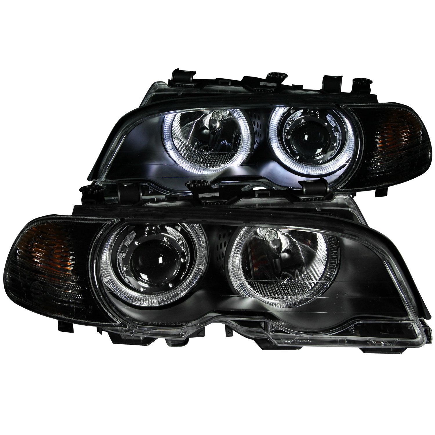 BMW Anzo USA 121269 Projector with Halo Black Clear Amber Headlight Assembly - (Sold in Pairs)