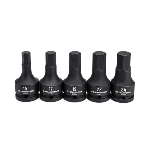 5 Pc. GEARWRENCH 3/4" Drive Hex Bit Impact Socket Set, Metric - 84968