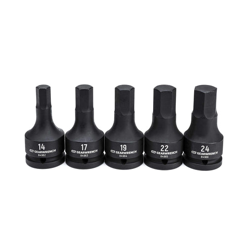 5 Pc. GEARWRENCH 3/4" Drive Hex Bit Impact Socket Set, Metric - 84968