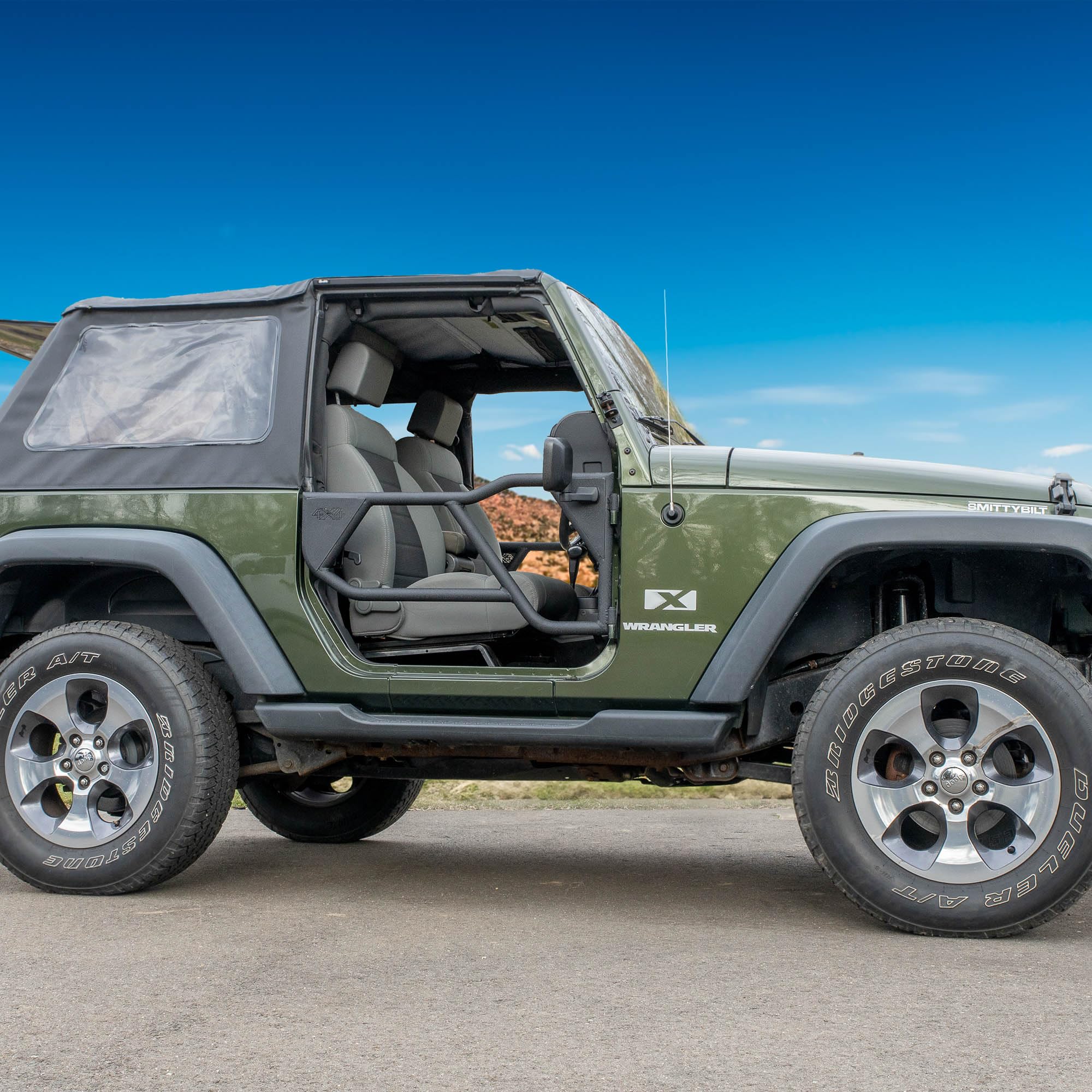 2-Door EZ4X4 RAZOR ALUMINUM HALF TUBE DOORS FOR JK Wrangler 2011-2018 Patent Pending