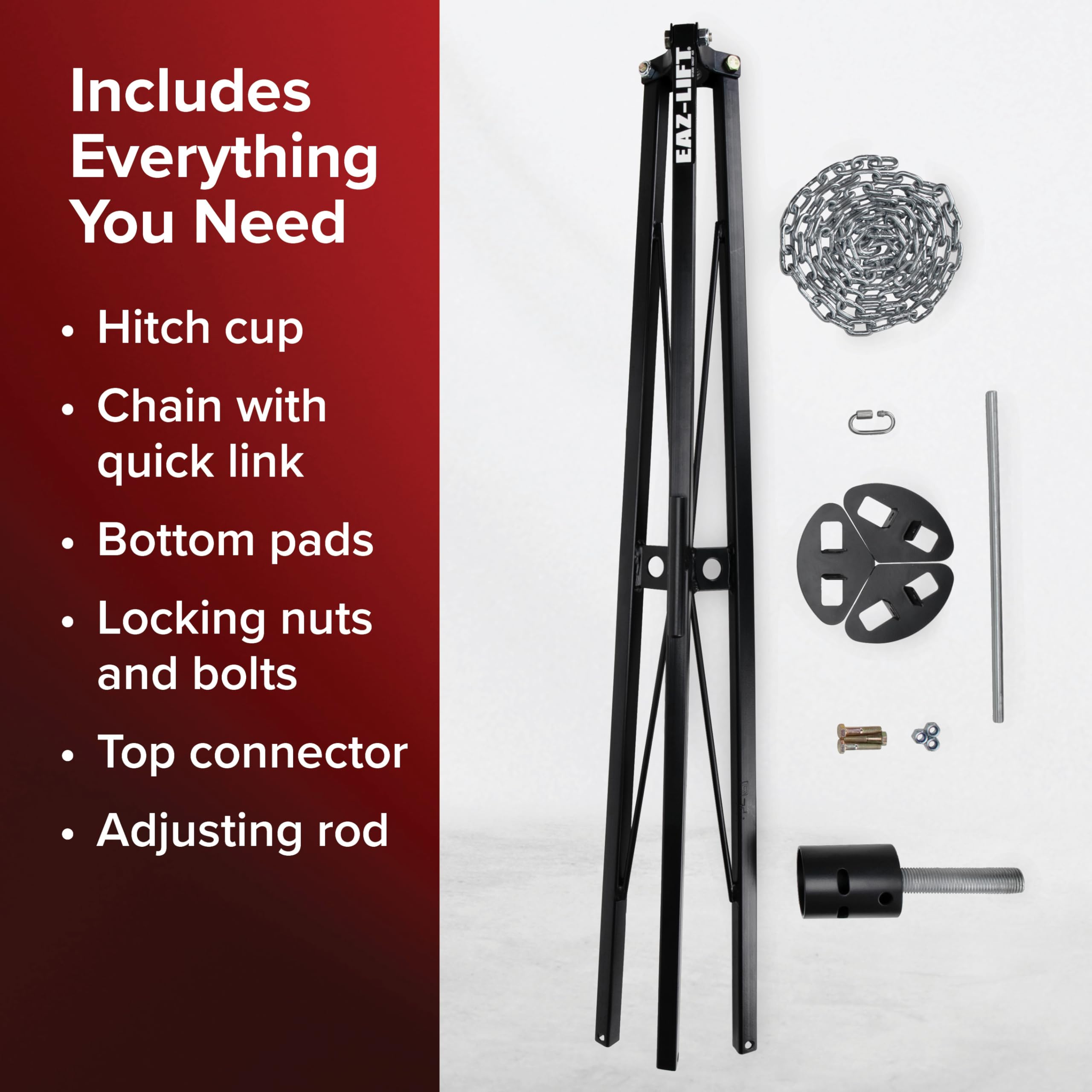Eaz-Lift Camco 5th Wheel King Pin Tripod Stabilizer - Features Adjustable Height & 5,000 lb Certified Load Capacity - Heavy Duty RV Stabilizer - Folds for Easy RV Storage and Organization (48855)