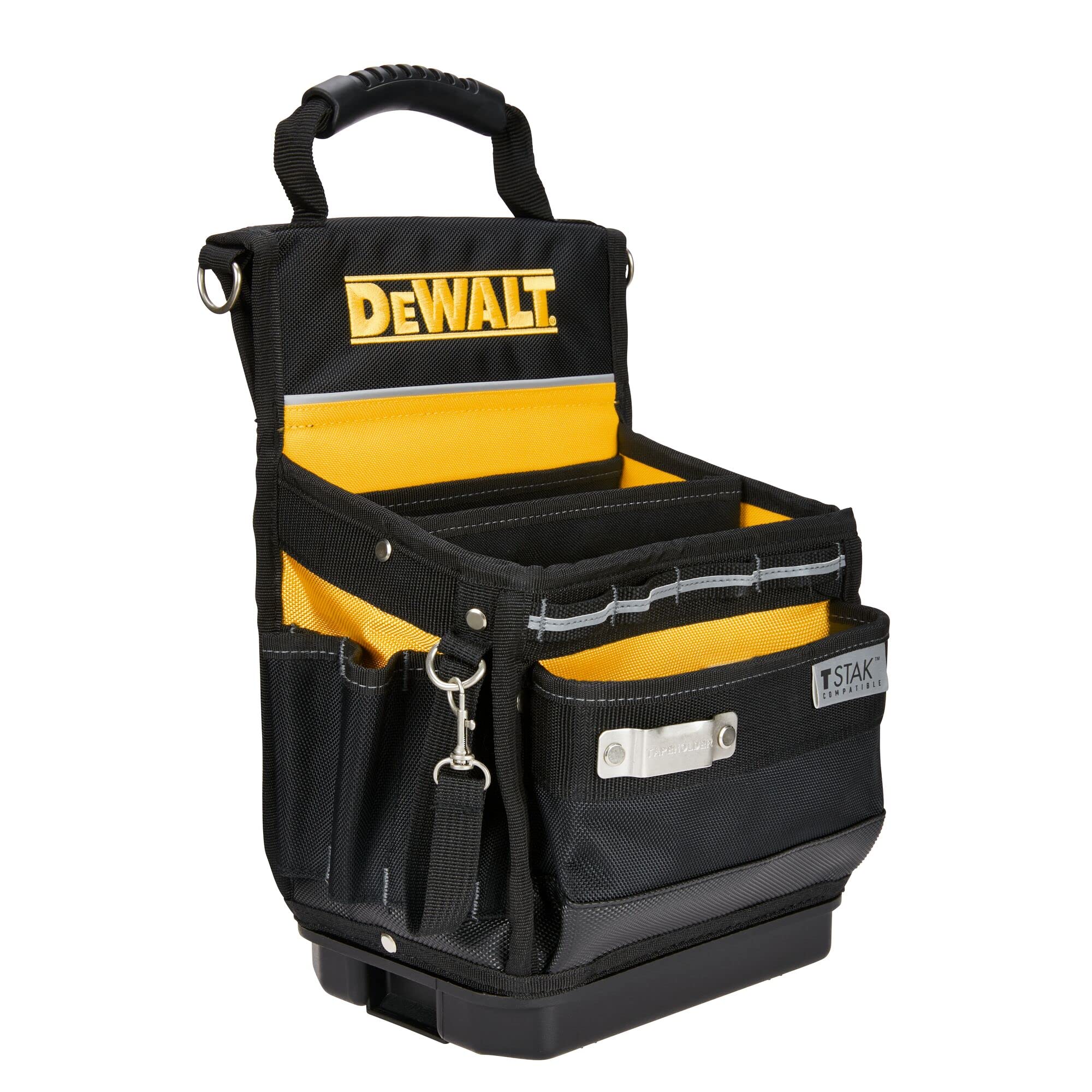 DEWALT Easy Access Tool Bag, Small Tool Pouch with Hard Bottom and Carrying Strap (DWST17624)