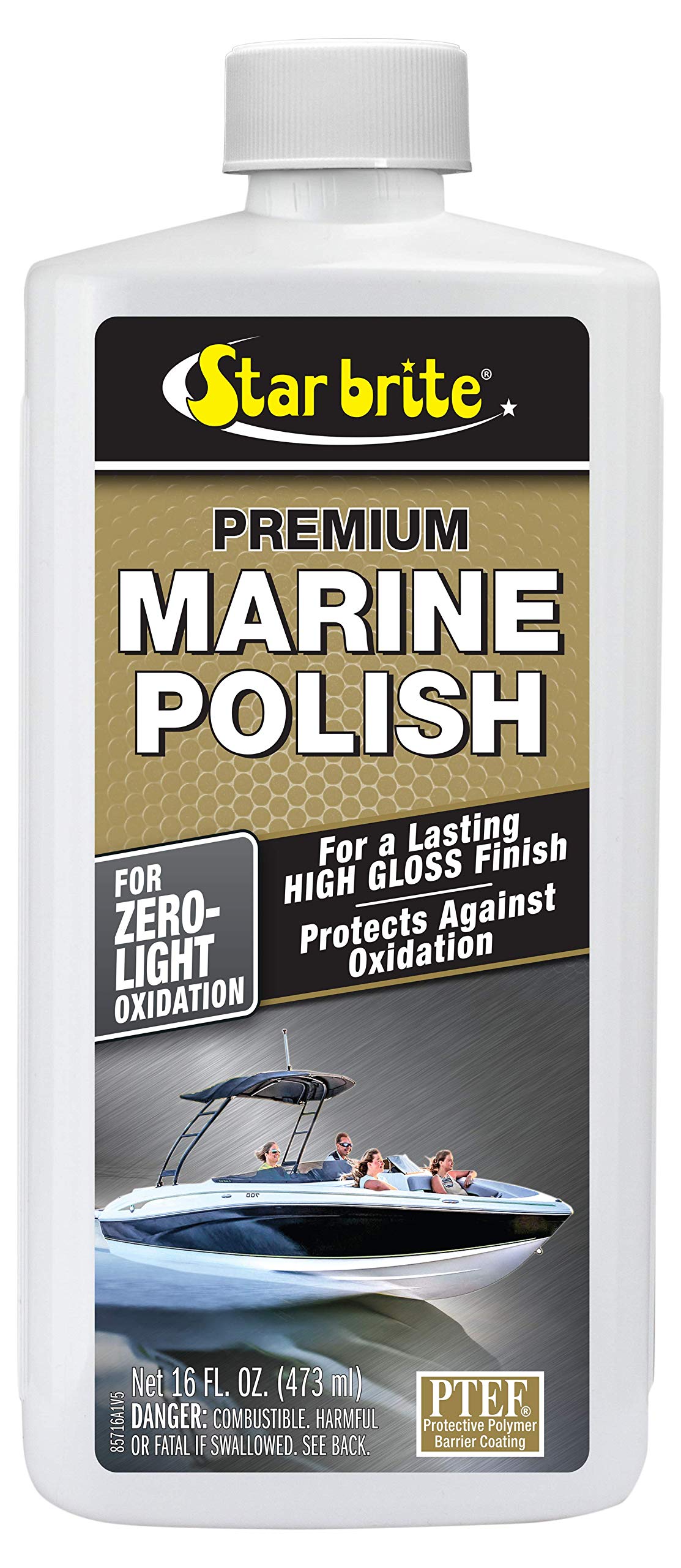 Premium Marine Polish STAR BRITE - Seals & Protects Gel Coat with a High Gloss Finish - 16 OZ (085716PW)