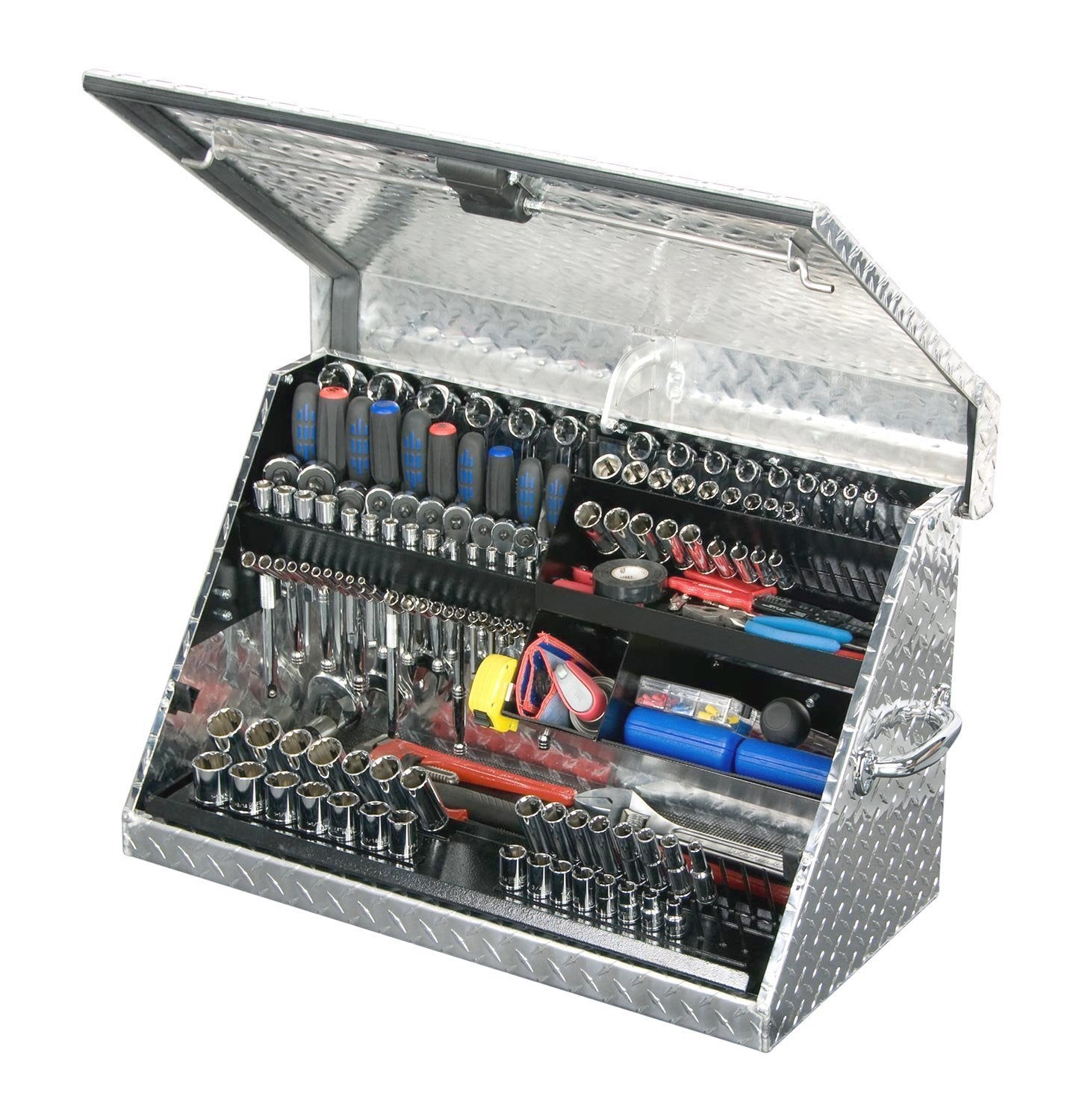 30" x 15" Heavy Duty Steel Triangle Toolbox Montezuma (aluminum, brite)