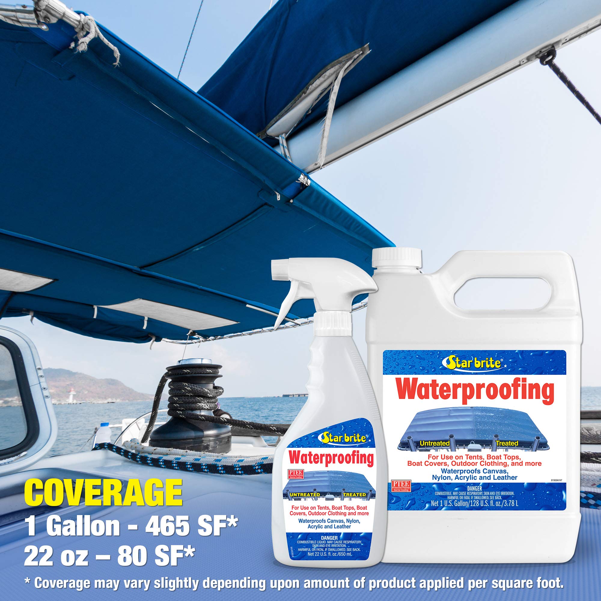 Fabric Waterproofer STAR BRITE 081900X with Stain Repellent and UV Protection - 1 Gallon