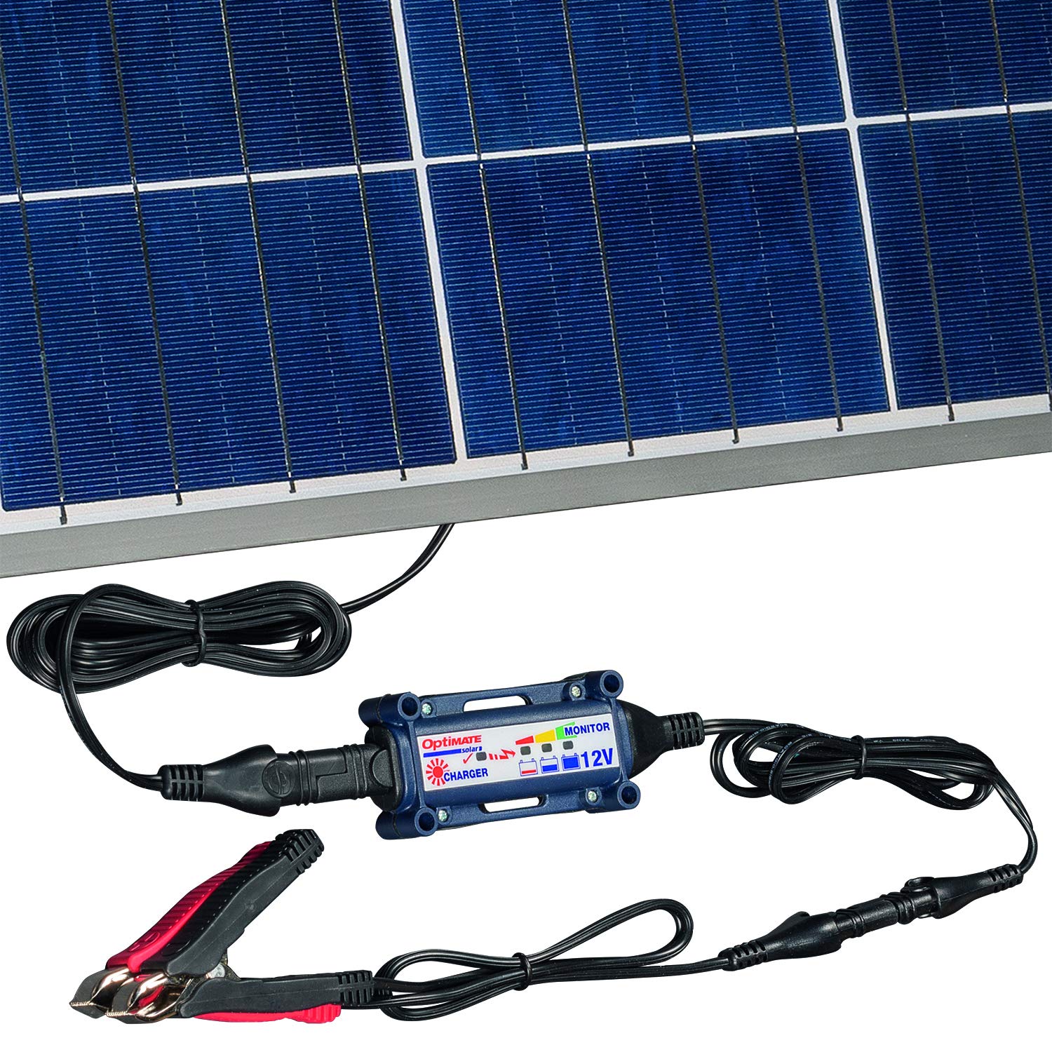 80W Solar Panel, OptiMATE SOLAR + TM-523-8, Solar Pulse Charger, Tester & Maintainer for 12V batteries, with 80W solar panel