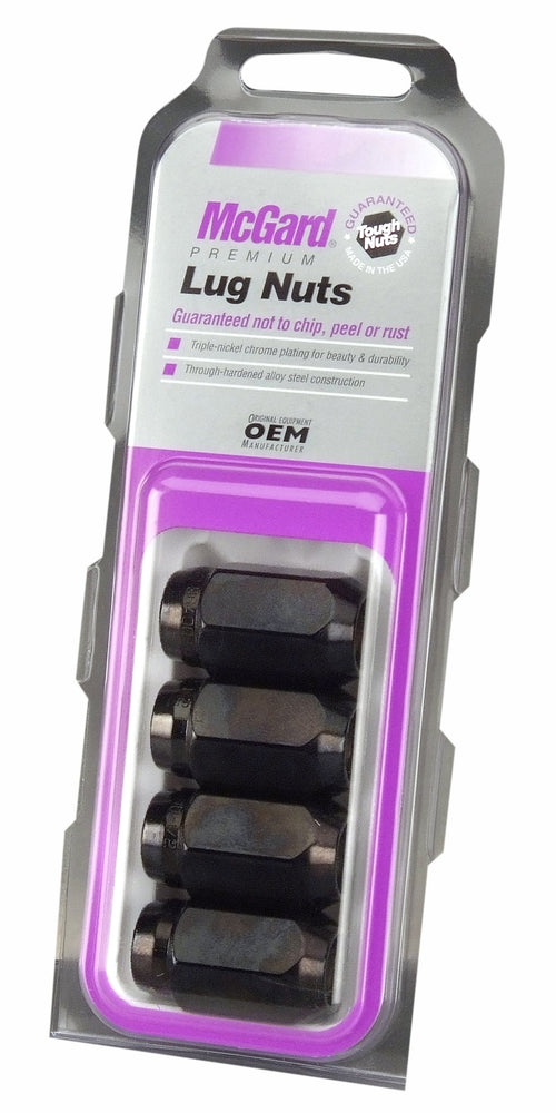 McGard Black 64031 (M12 x 1.5 Thread Size) Cone Seat Style Lug Nut, (Set of 4), 4 Lug Nuts