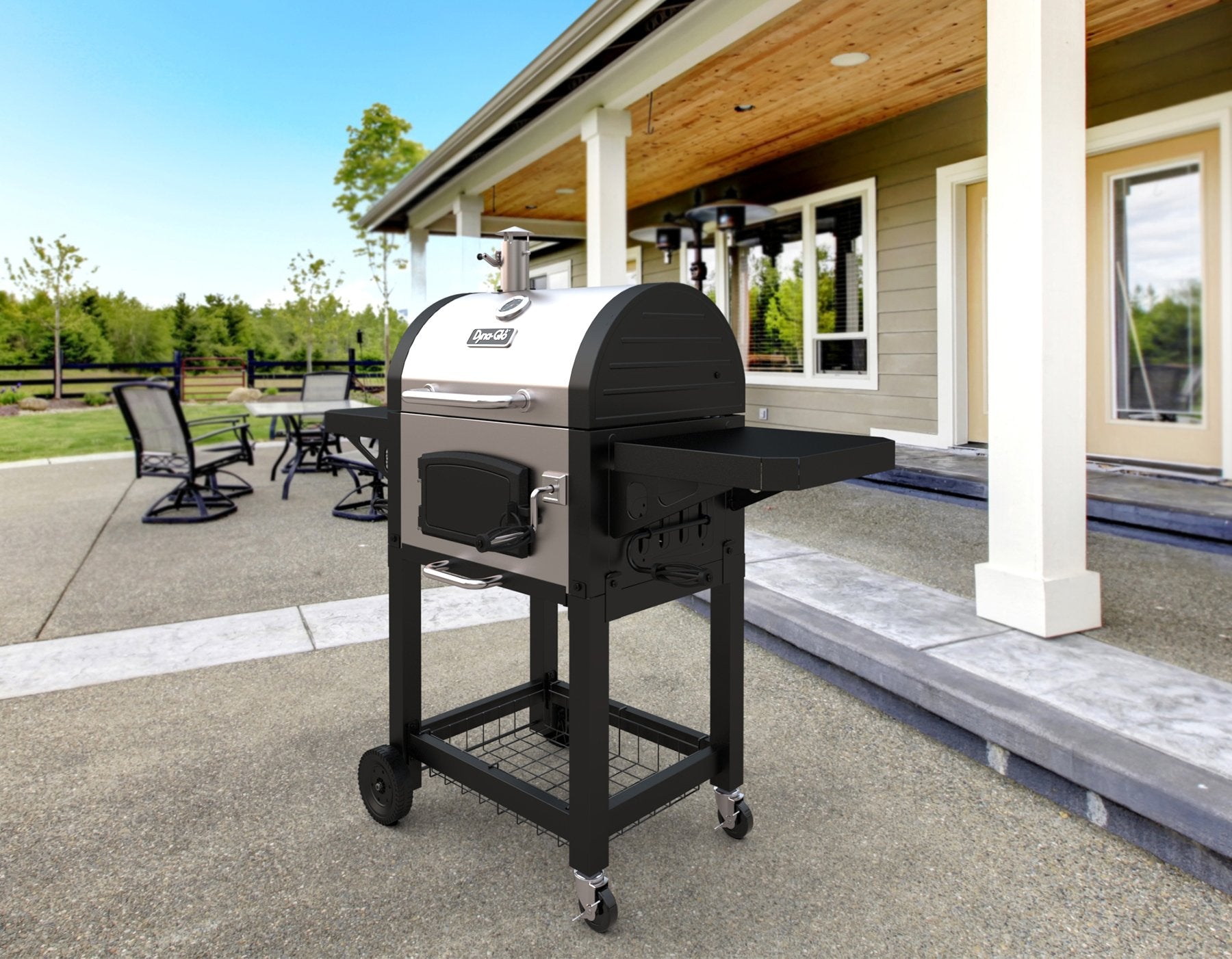 Dyna-Glo Heavy Duty DGN405SNC-D Stainless Charcoal Grill, Standard