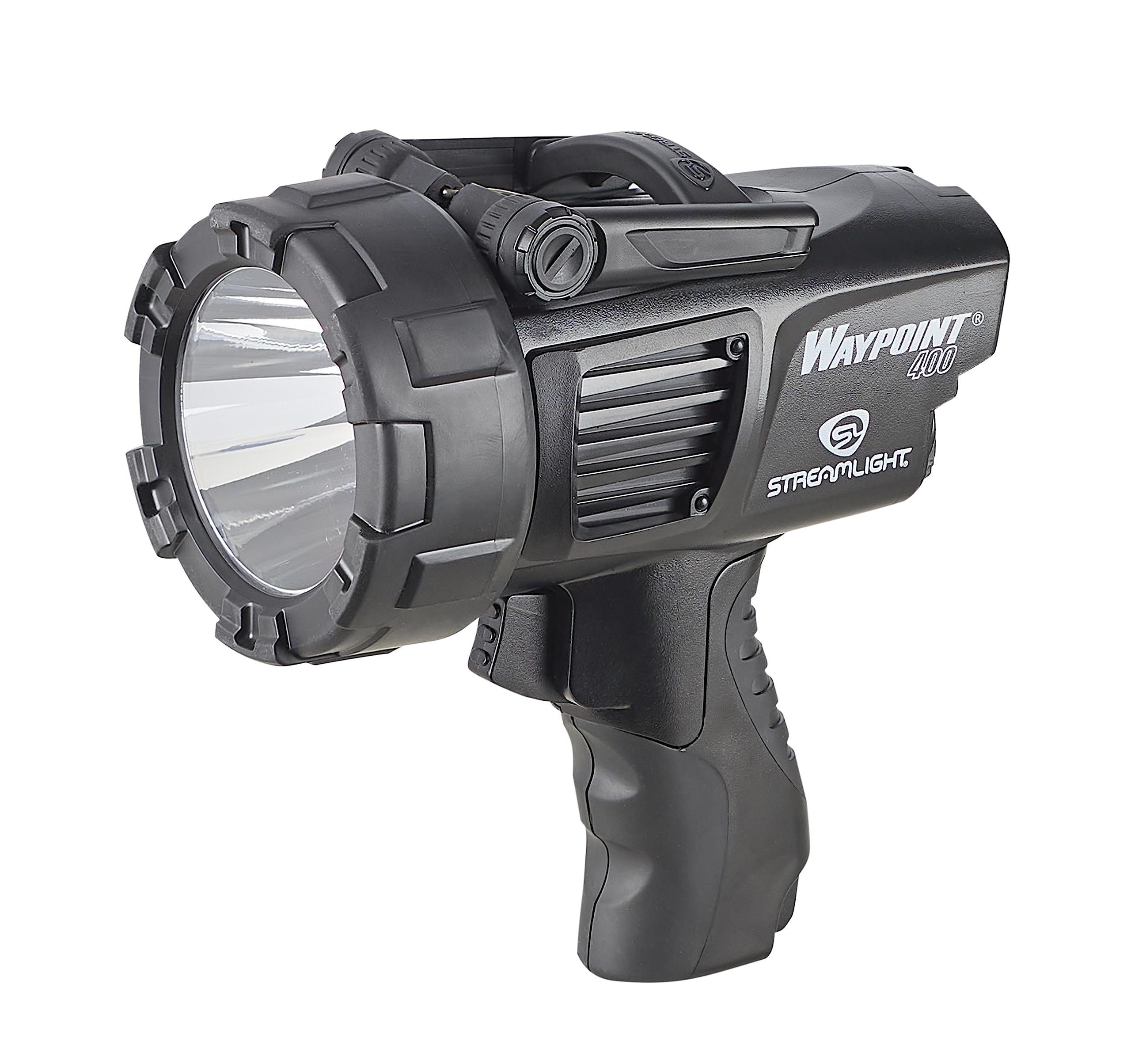 WayPoint Streamlight 44911 400 Rechargeable 1400-Lumen Long Range Pistol-Grip Spotlight with 120V AC Charger and Polymer Holder/Mount, Black