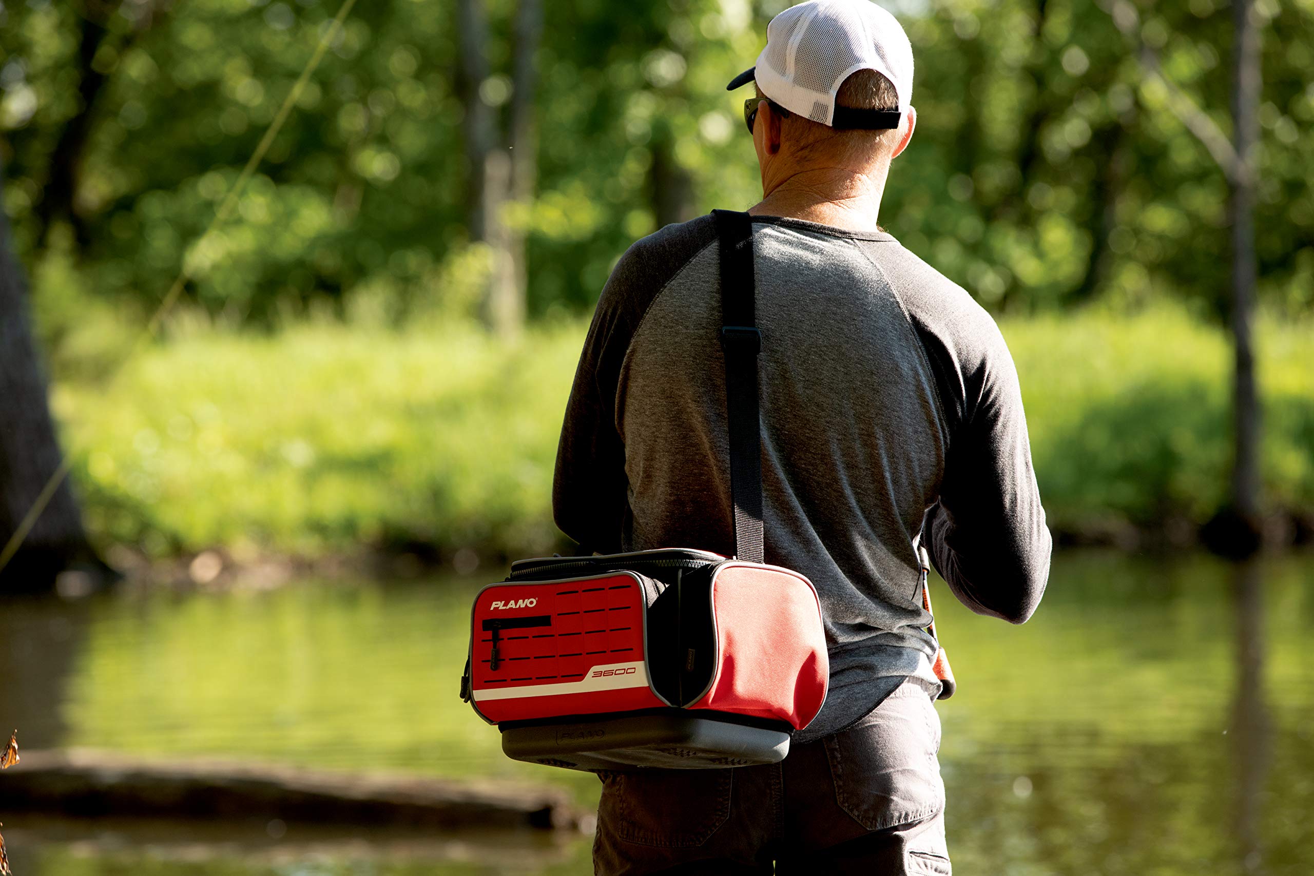 Plano 3600 Weekend Series Deluxe Tackle Case, Medium, Red Fabric, Includes 2 Stowaway Utility Storage Boxes, Soft Fishing Tackle Bag, Premium Storage