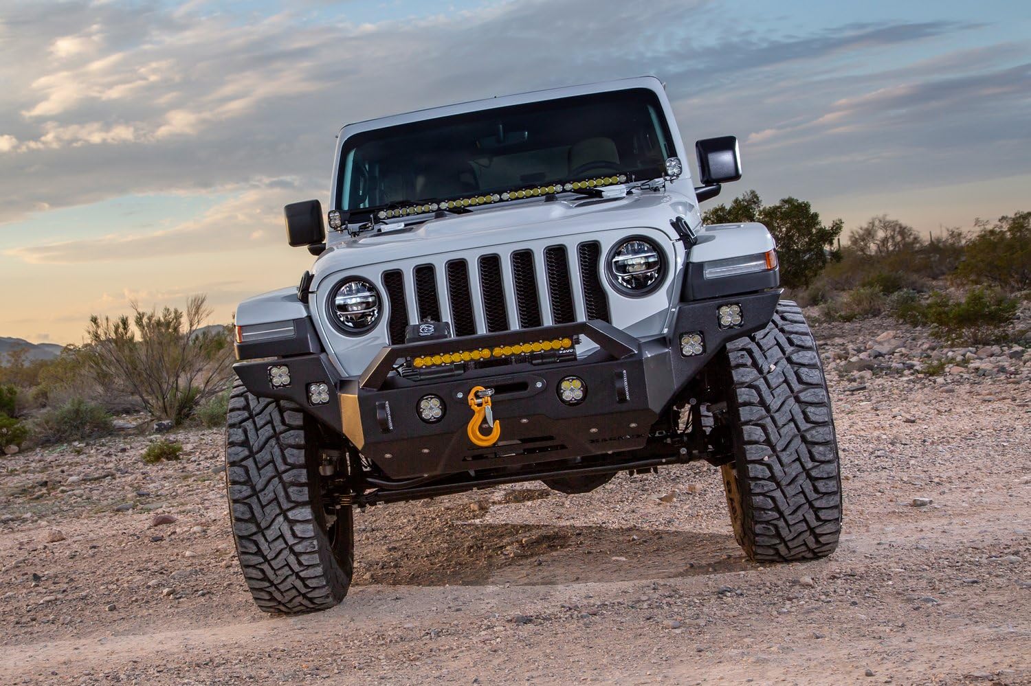 Front Magnum Winch Bumper RT Style Guard Black Compatible with 2018-2025 Wrangler JL/JLU and Gladiator