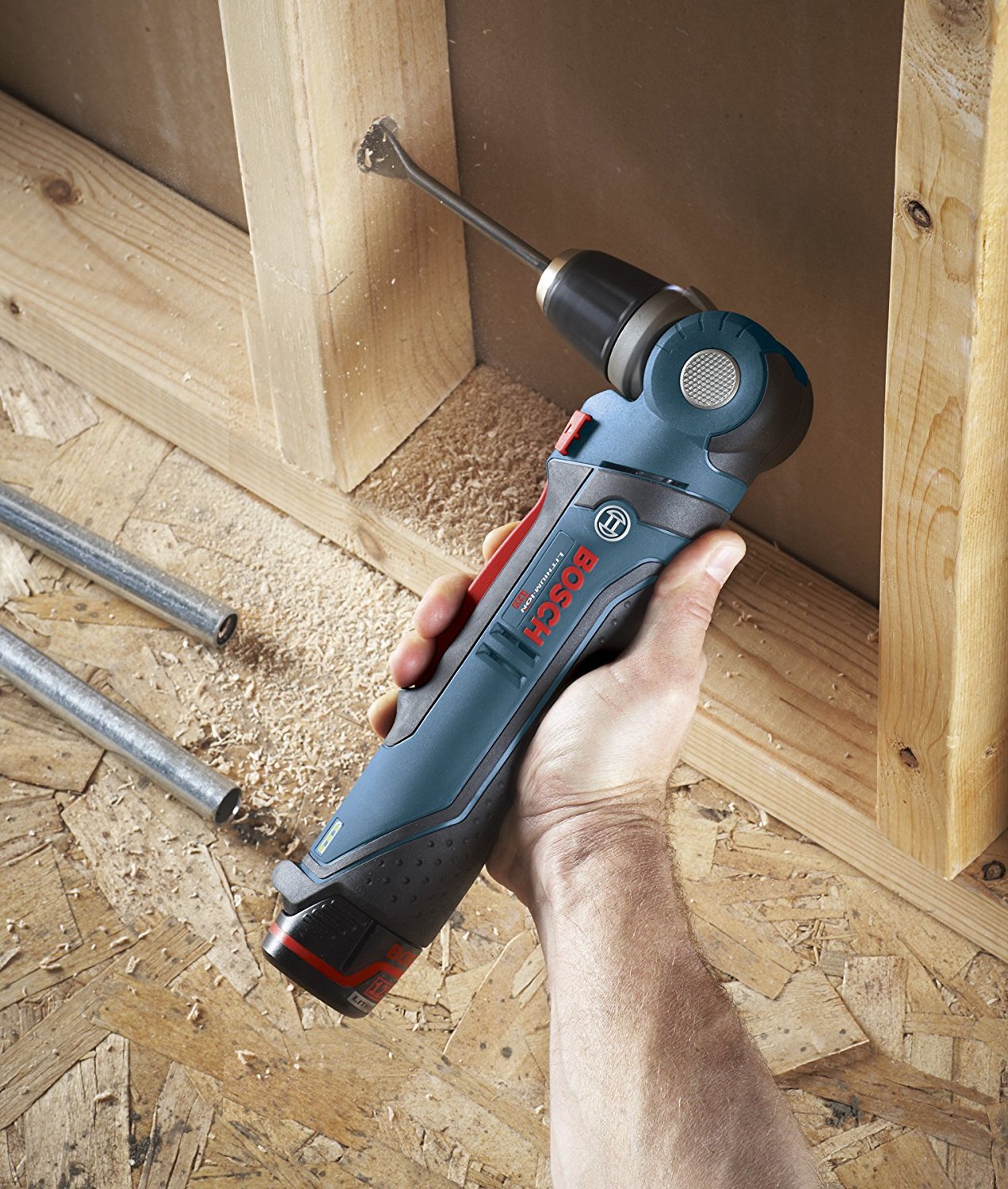 12V Max BOSCH PS11-102 3/8 In. Right Angle Drill/Driver Kit with 2.0Ah Lithium Ion Battery